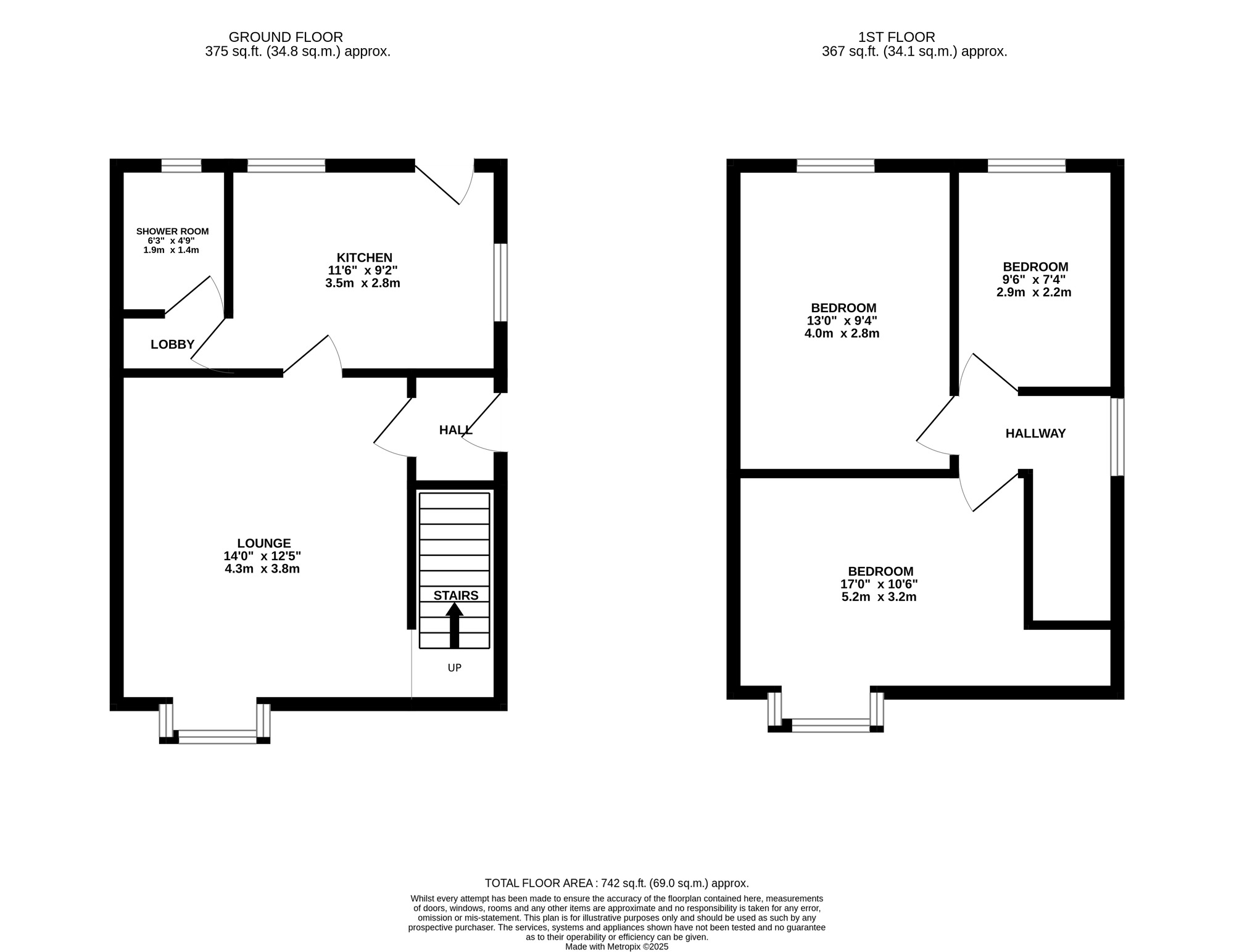 Floorplan of 3 bedroom End Terrace House for sale, Wardend Road, Birmingham, West Midlands, B8