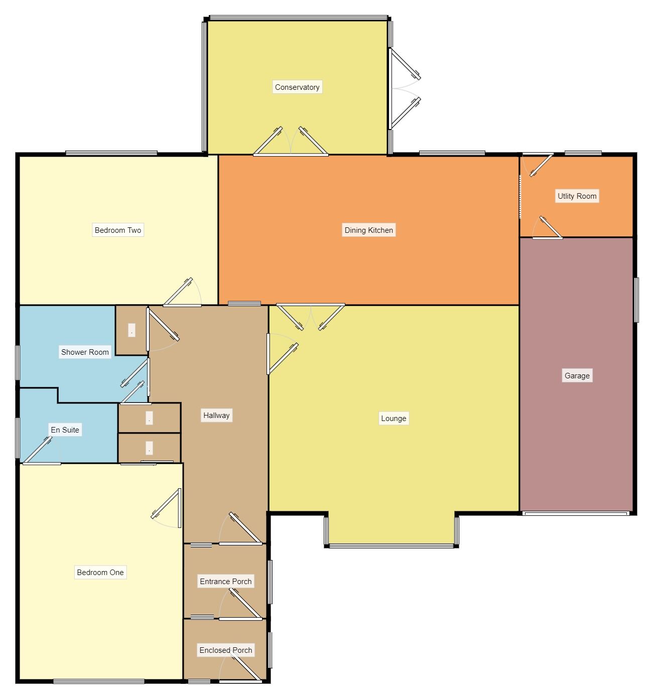 Floorplan of 2 bedroom Detached Bungalow for sale, Walkington Way, Sandilands, Lincolnshire, LN12