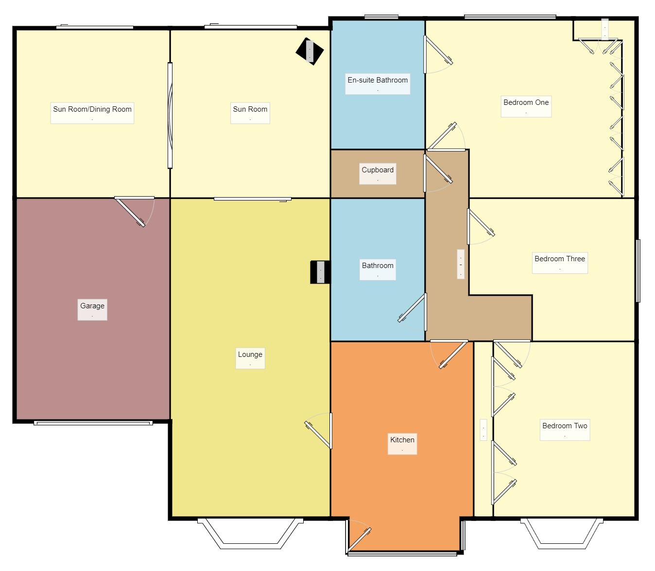 Floorplan of 3 bedroom Detached Bungalow for sale, Roman Bank, Sandilands, Lincolnshire, LN12