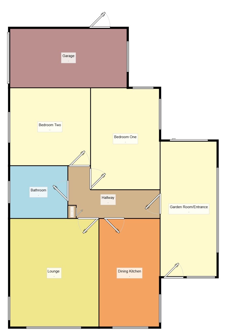 Floorplan of 2 bedroom Detached Bungalow for sale, The Meadows, Trusthorpe, Lincolnshire, LN12