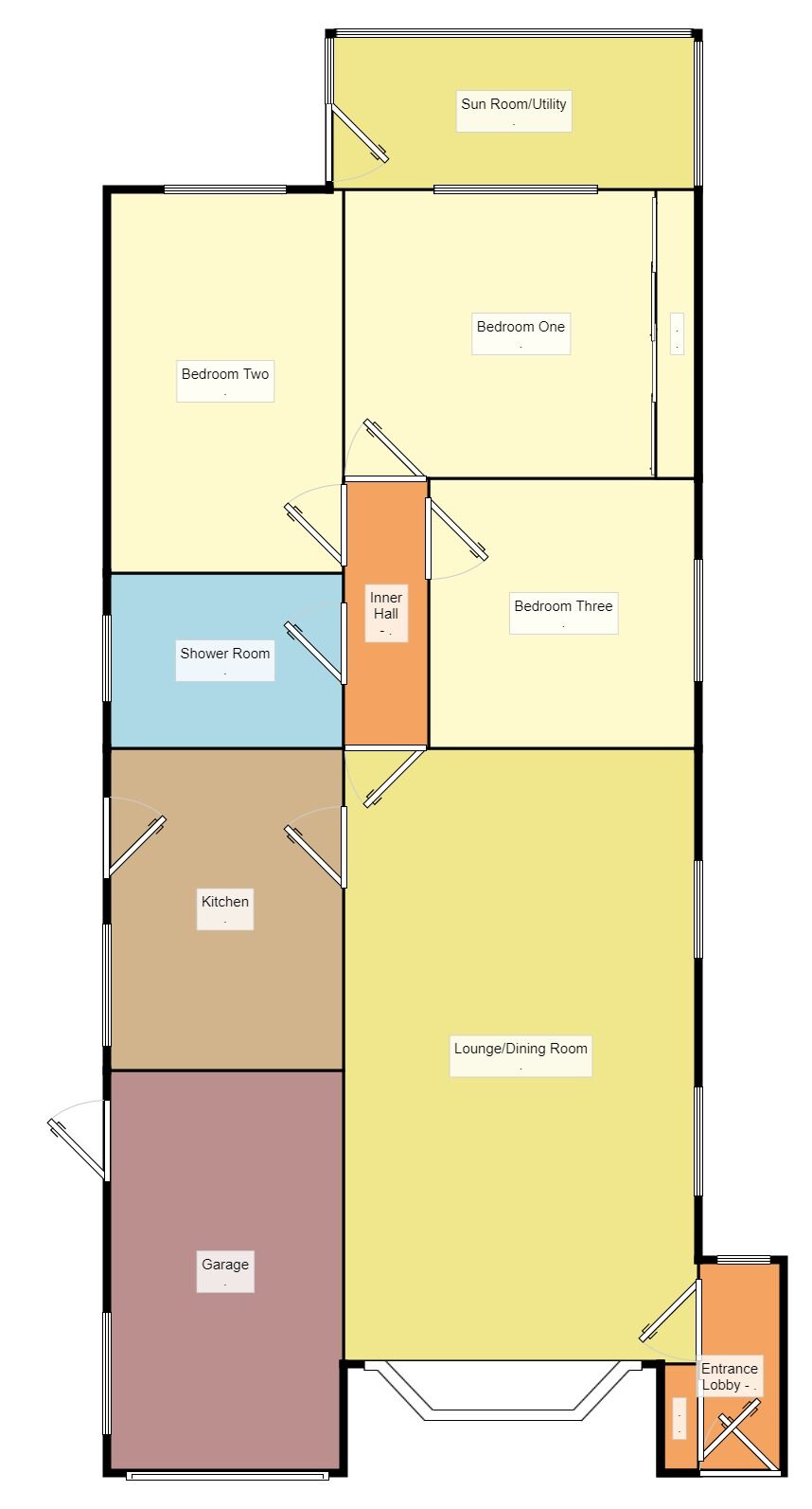 Floorplan of 3 bedroom Detached Bungalow for sale, Camelot Gardens, Sutton-on-Sea, Lincolnshire, LN12