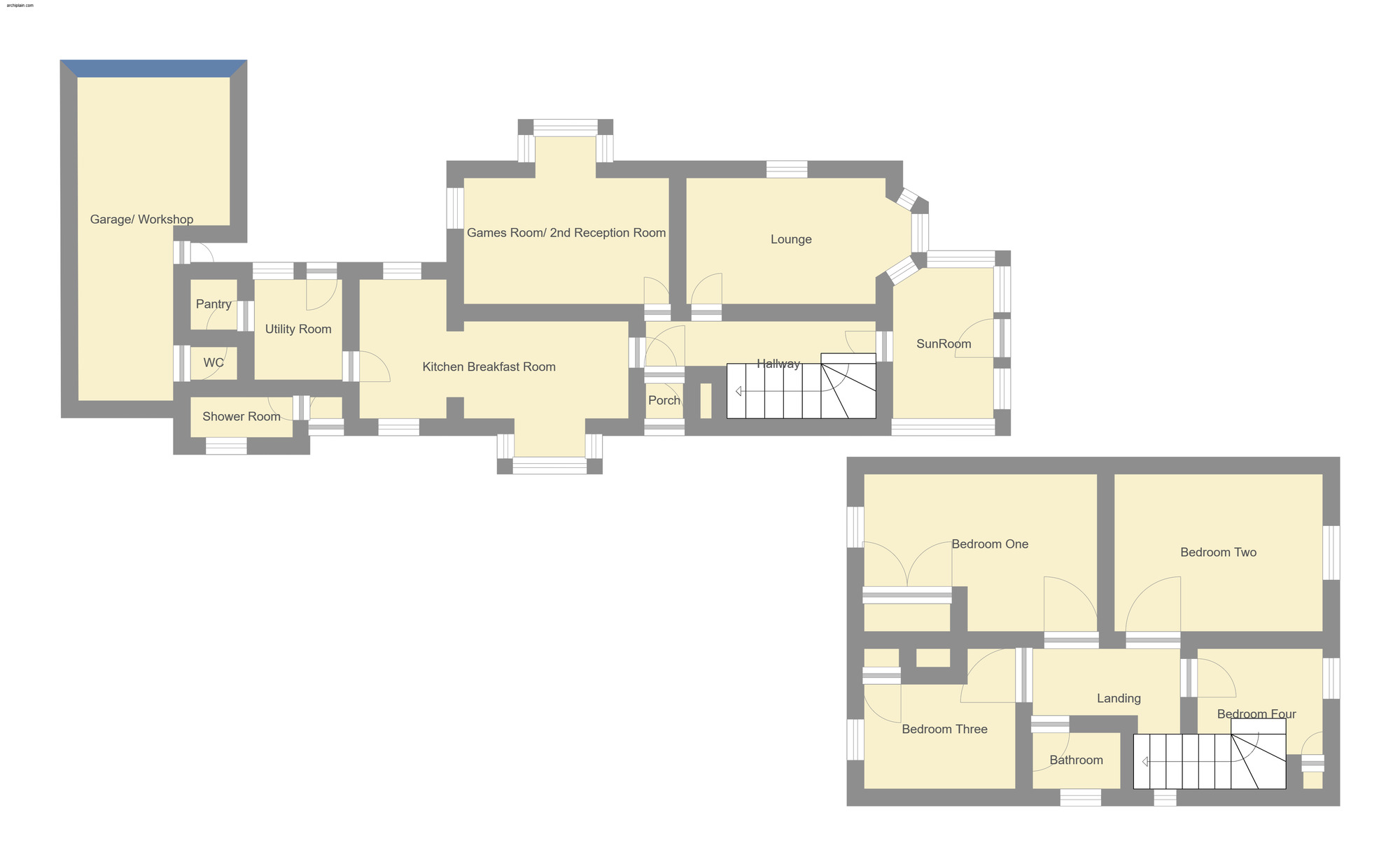 Floorplan of 4 bedroom Detached House for sale, Huttoft Road, Sutton-on-Sea, Lincolnshire, LN12