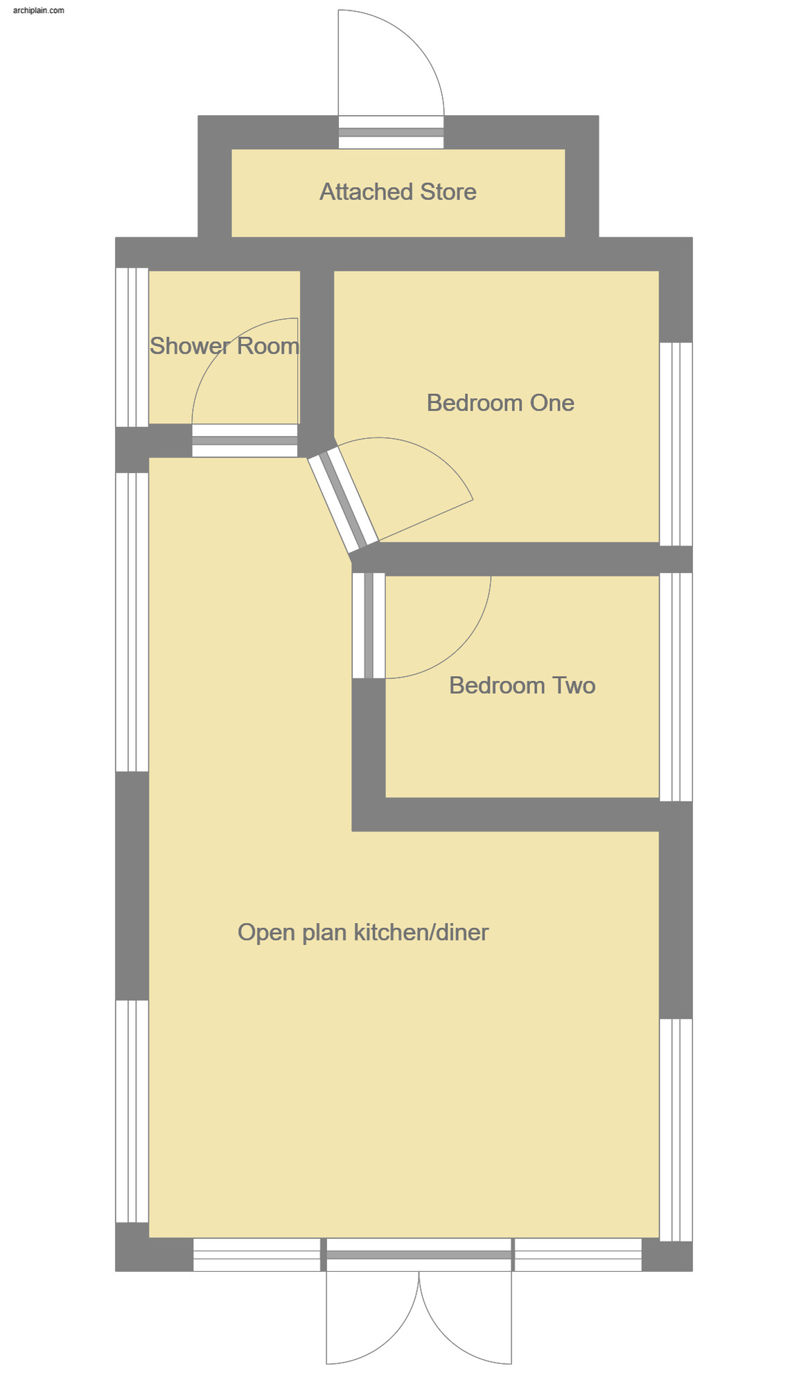 Floorplan of Detached Bungalow for sale, 42nd Street, Miami Beach, Mablethorpe, LN12