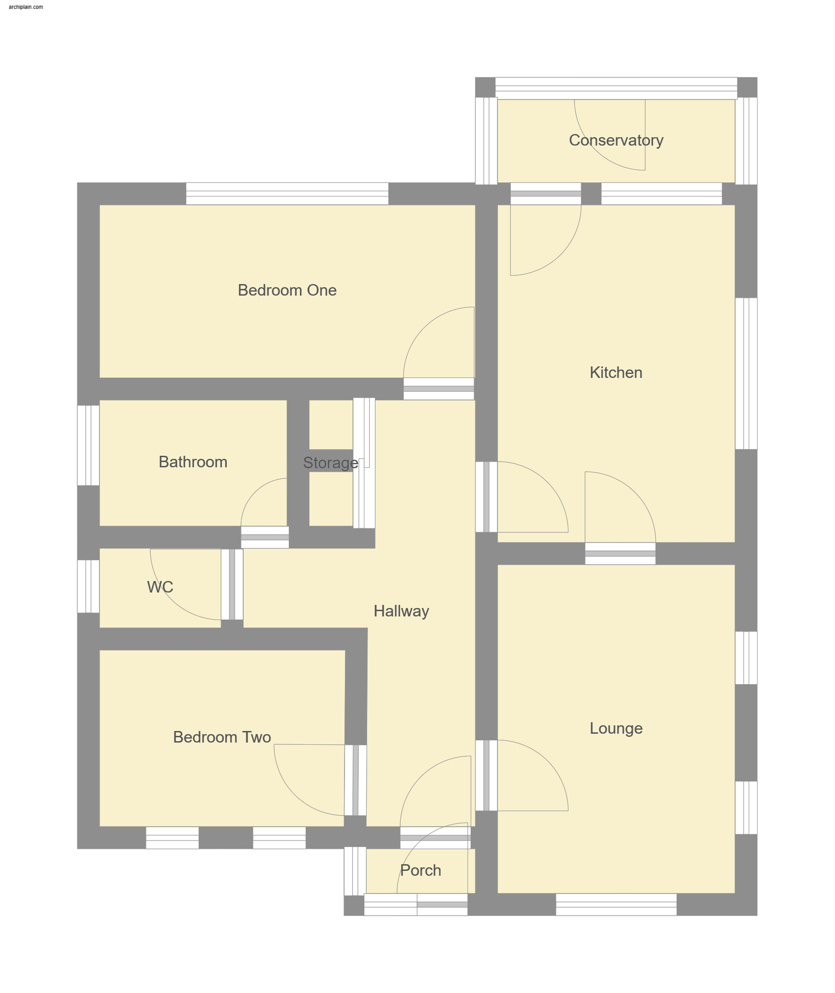 Floorplan of 2 bedroom Detached Bungalow for sale, Washdyke Lane, Mumby, Lincolnshire, LN13