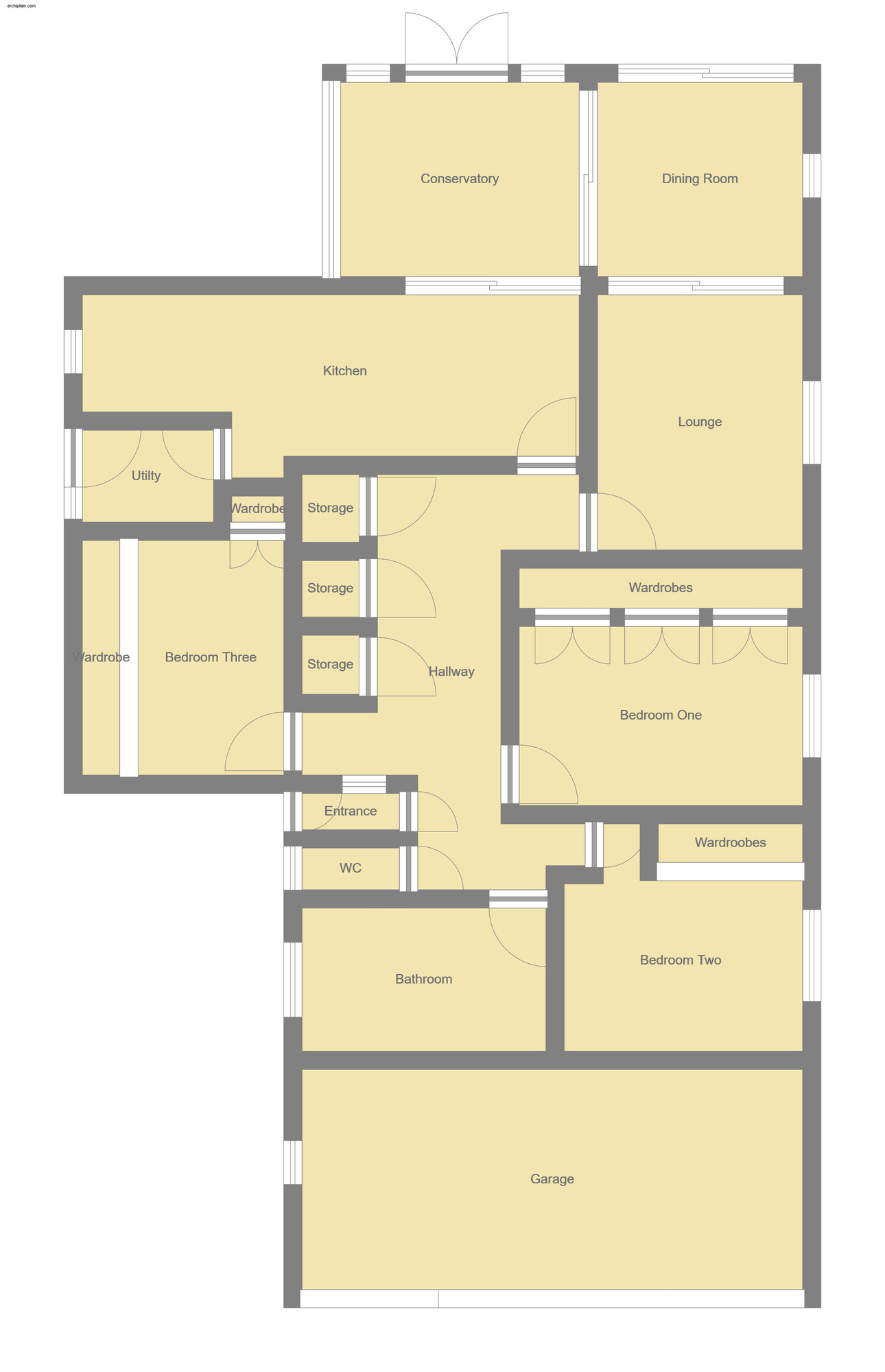 Floorplan of 3 bedroom Detached Bungalow for sale, Huttoft Road, Sutton-on-Sea, Lincolnshire, LN12