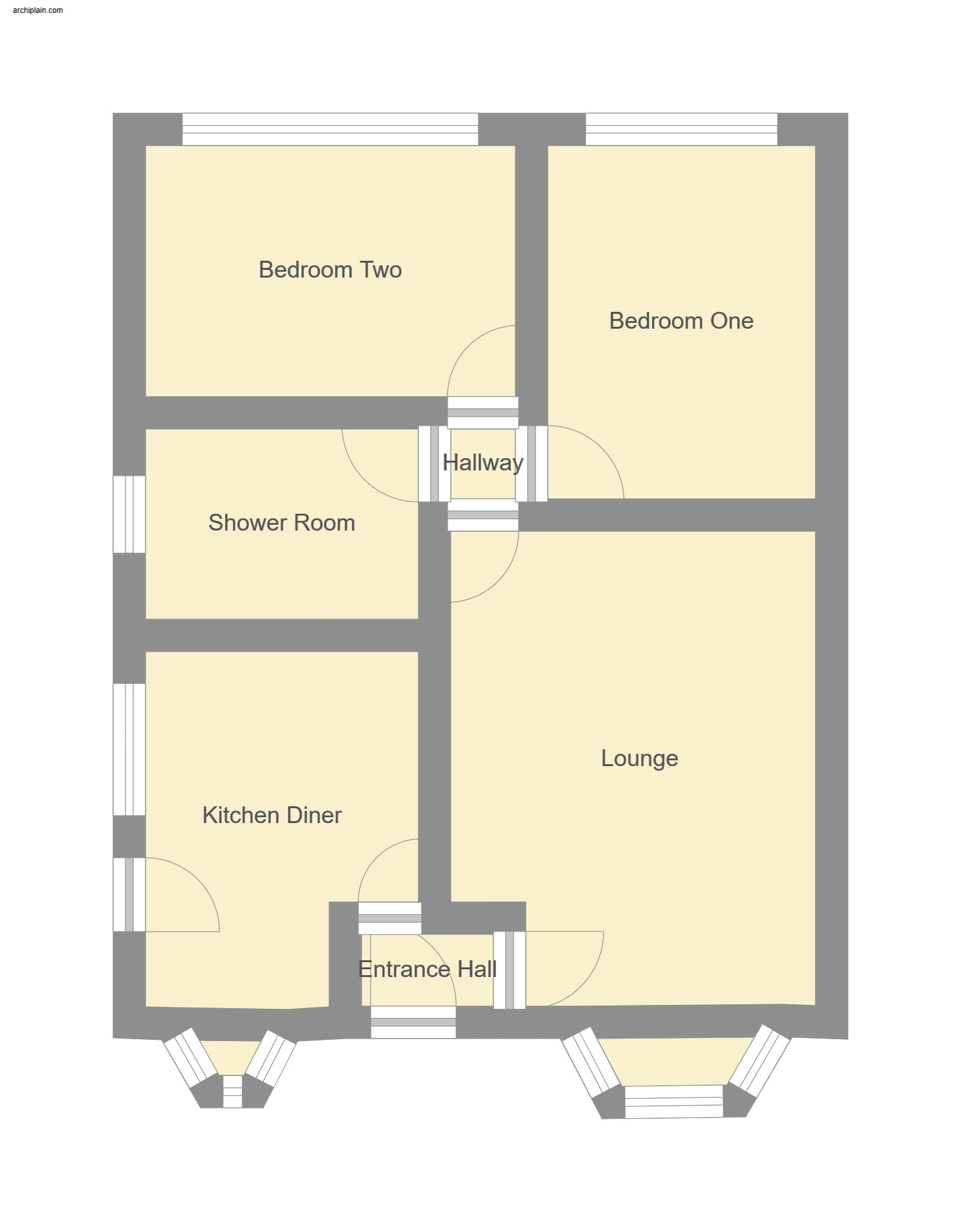 Floorplan of 2 bedroom Detached Bungalow for sale, Camelot Gardens, Sutton-on-Sea, Lincolnshire, LN12