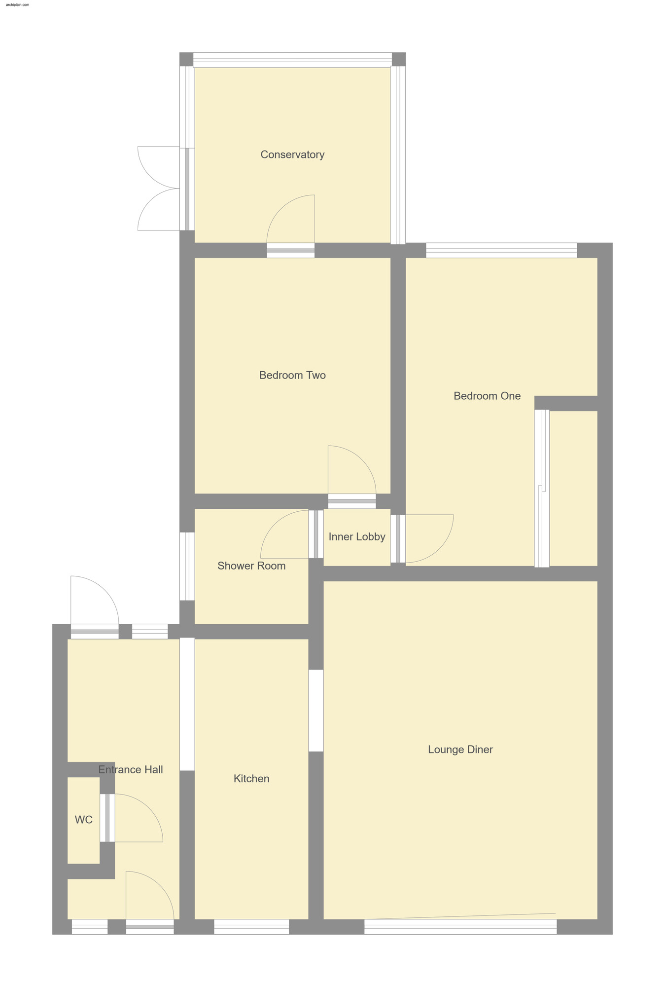 Floorplan of 2 bedroom Semi Detached Bungalow for sale, Sandringham Drive, Sutton-on-Sea, Lincolnshire, LN12