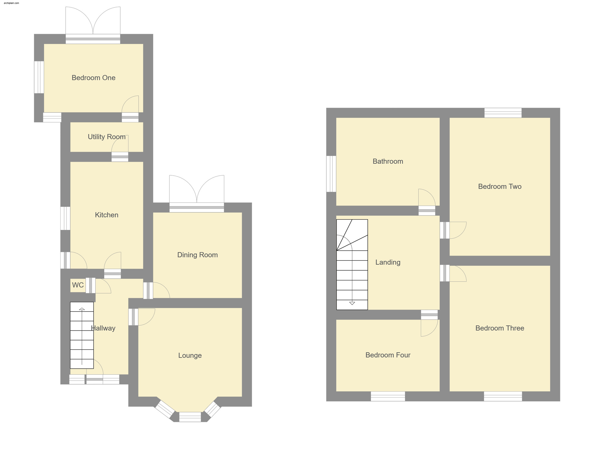 Floorplan of 4 bedroom Semi Detached House for sale, Boston Road, Spilsby, Lincolnshire, PE23