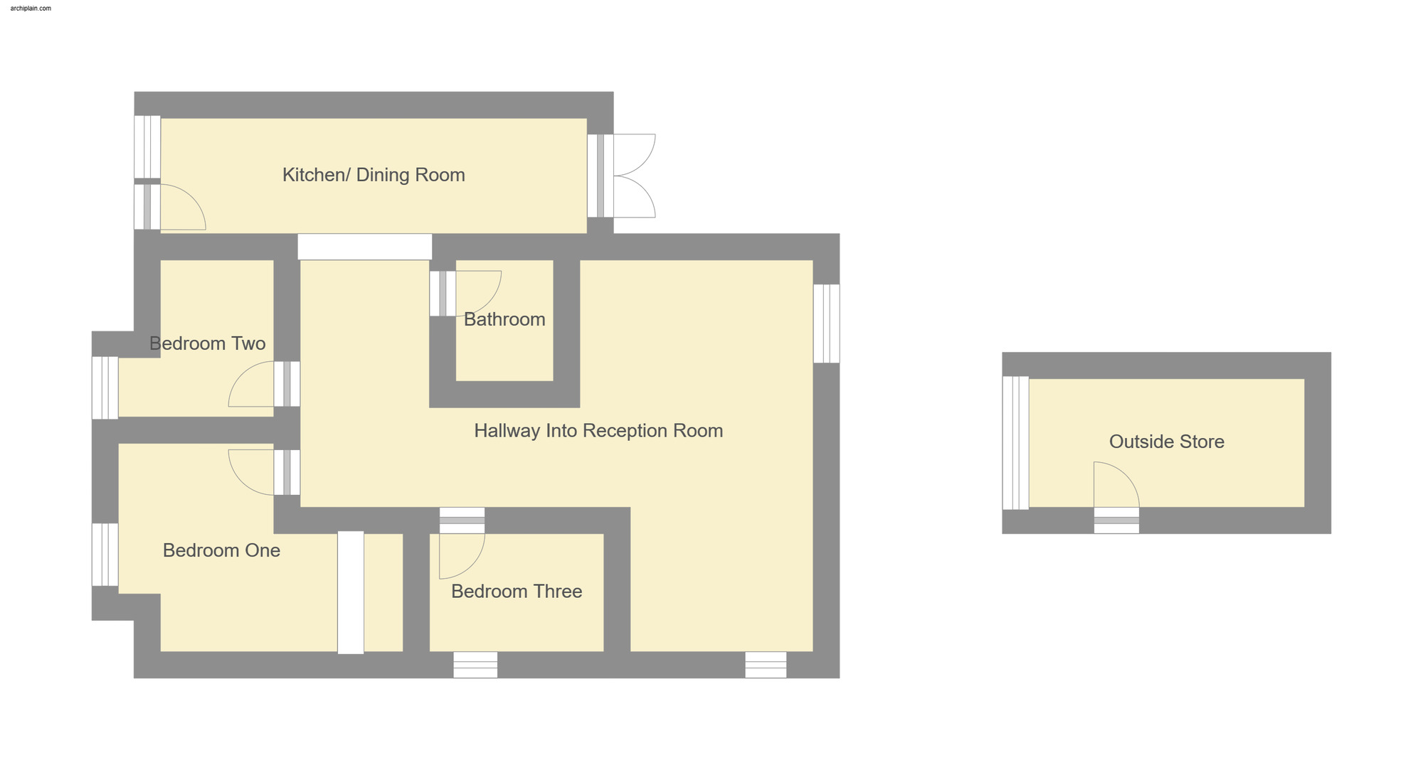 Floorplan of 2 bedroom Detached Bungalow for sale, Harding Close, Sutton-on-Sea, Lincolnshire, LN12