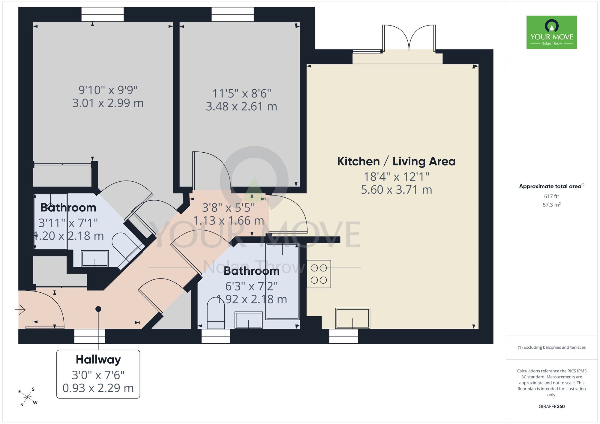 Floorplan of 2 bedroom Flat to rent, Alchester Court, Towcester, Northamptonshire, NN12