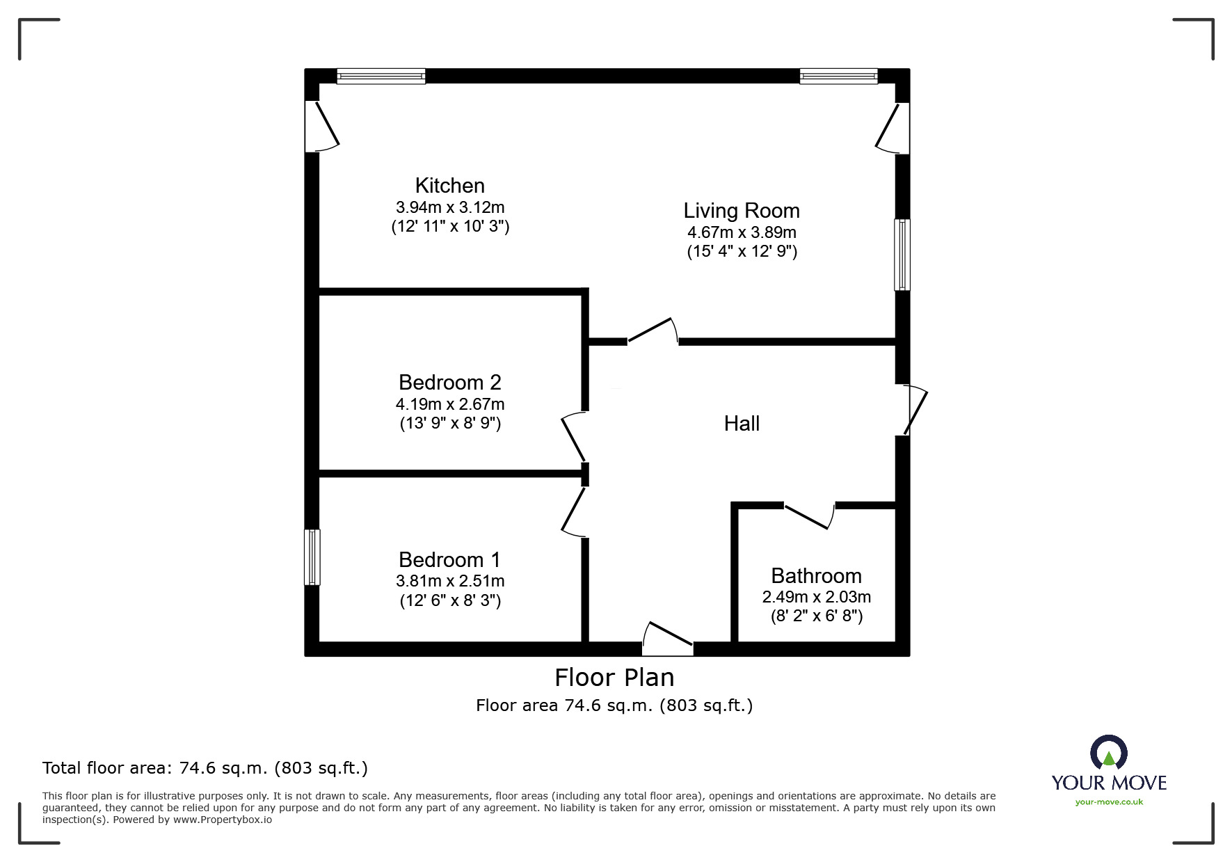 Floorplan of 2 bedroom  Flat to rent, Bellerton Lane, Stoke-On-Trent, ST6