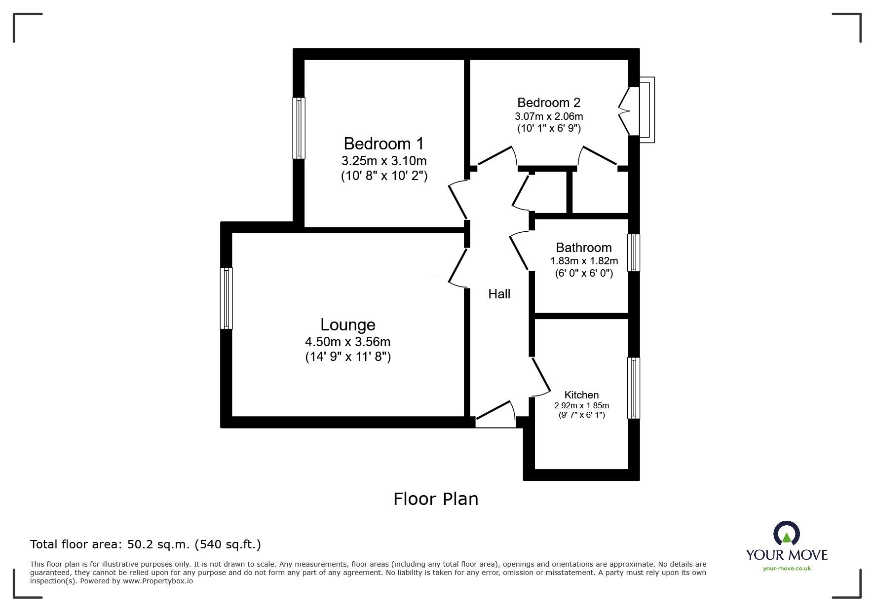 Floorplan of 2 bedroom Flat for sale, Chillington Way, Norton Heights, Stoke-on-Trent, Staffordshire, ST6
