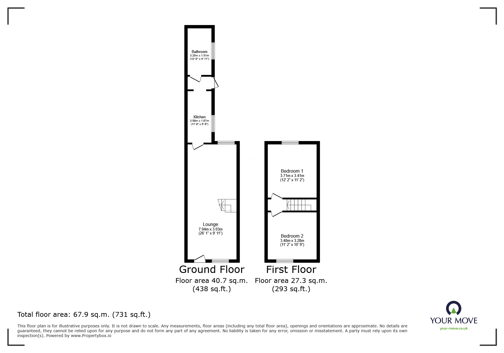 Floorplan of 2 bedroom Mid Terrace House to rent, Nash Peake Street, Tunstall, Stoke-On-Trent, ST6