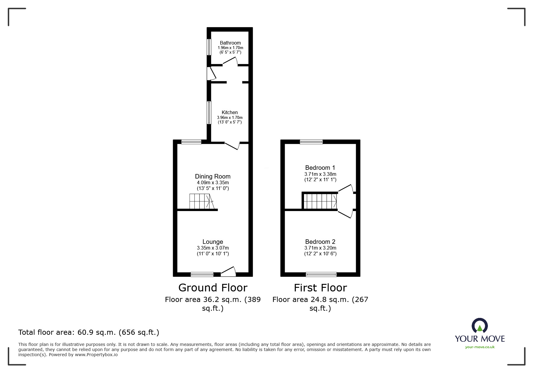 Floorplan of 2 bedroom Mid Terrace House for sale, Fuller Street, Tunstall, Stoke-on-Trent, Staffordshire, ST6