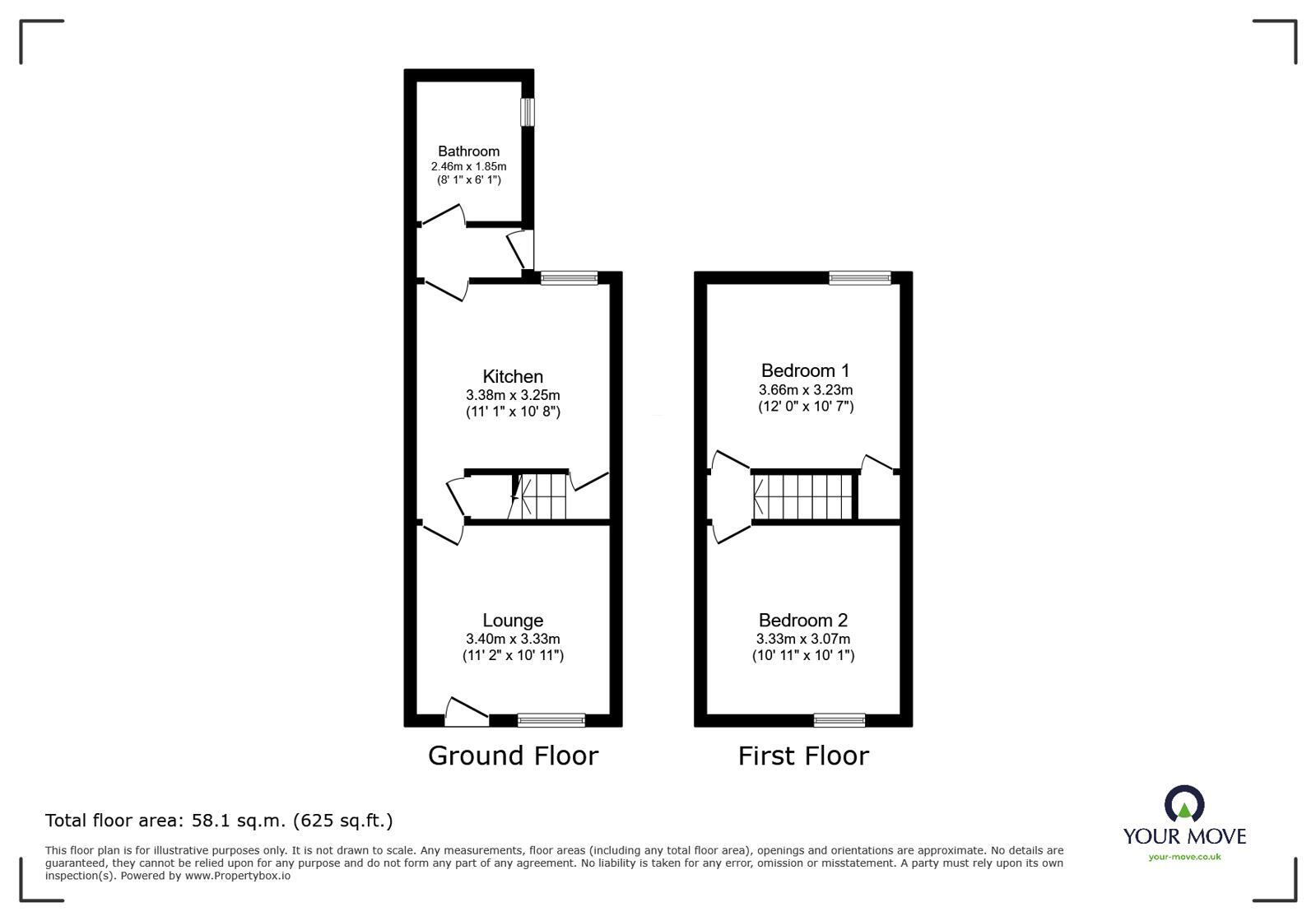 Floorplan of 2 bedroom Mid Terrace House for sale, May Street, Burslem, Stoke-on-Trent, Staffordshire, ST6