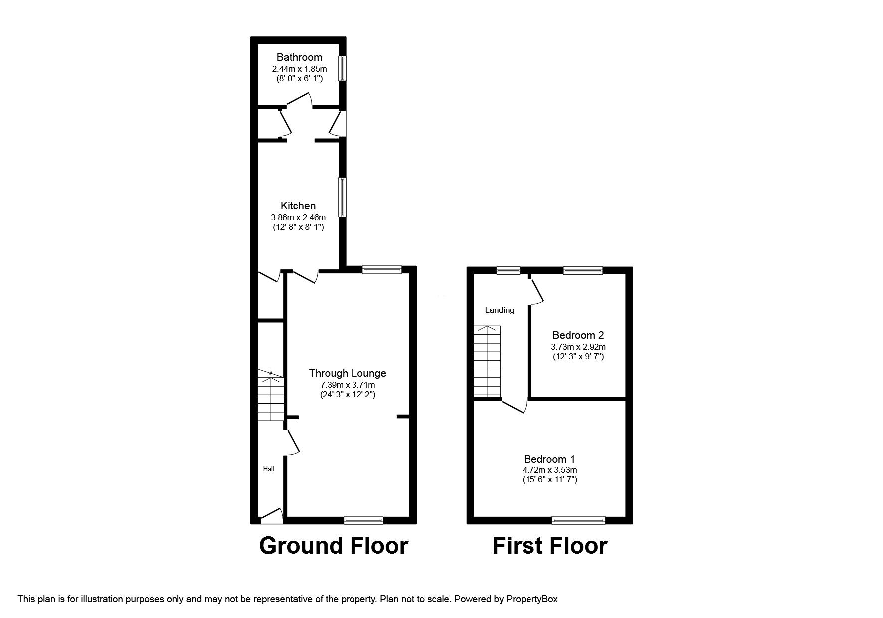 Floorplan of 2 bedroom Mid Terrace House for sale, Heath Street, Goldenhill, Stoke-on-Trent, Staffordshire, ST6