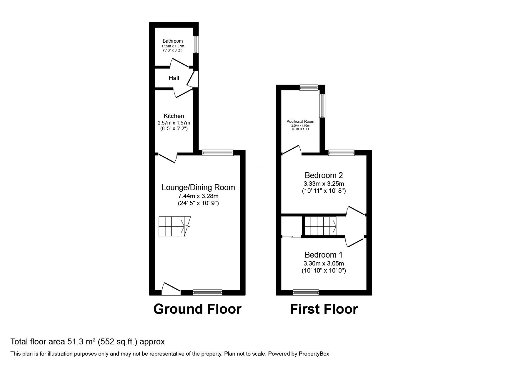 Floorplan of 2 bedroom Mid Terrace House to rent, Brakespeare Street, Goldenhill, Stoke-on-Trent, Staffordshire, ST6
