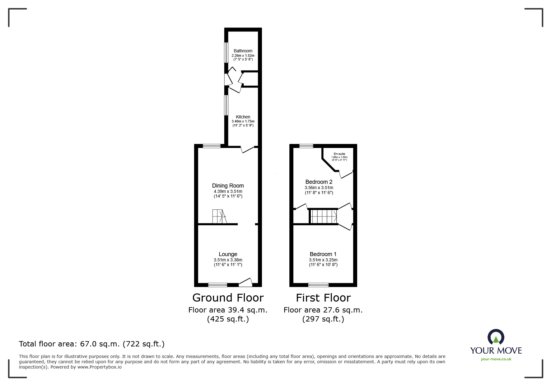 Floorplan of 2 bedroom Mid Terrace House for sale, Moorland Road, Burslem, Stoke-on-Trent, Staffordshire, ST6