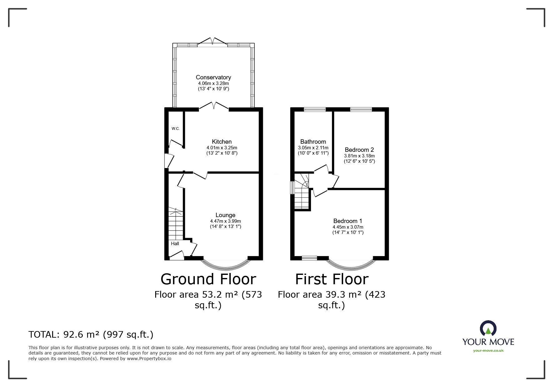 Floorplan of 2 bedroom Semi Detached House for sale, Crossley Road, Tunstall, Stoke-on-Trent, Staffordshire, ST6