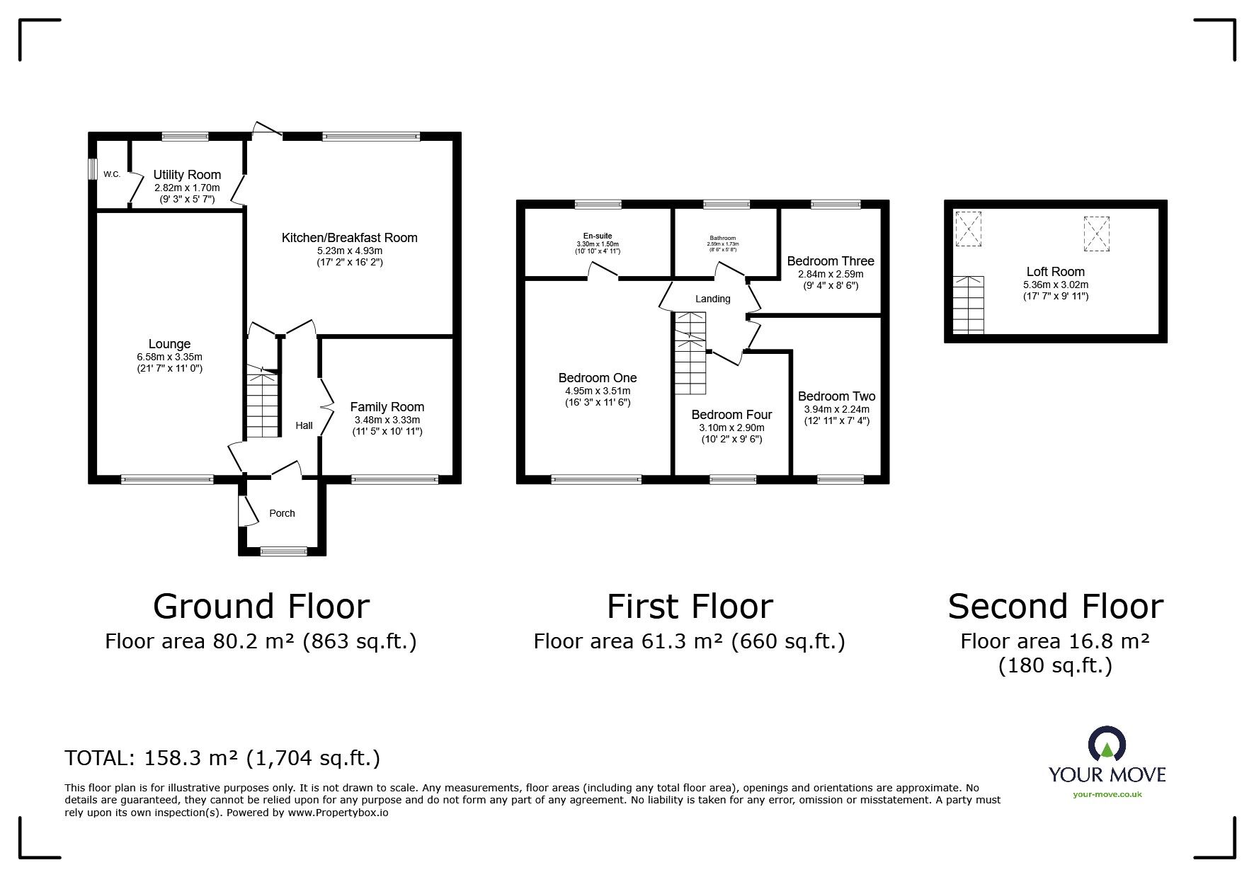 Floorplan of 4 bedroom End Terrace House for sale, Keene Close, Norton, Stoke-on-Trent, Staffordshire, ST6