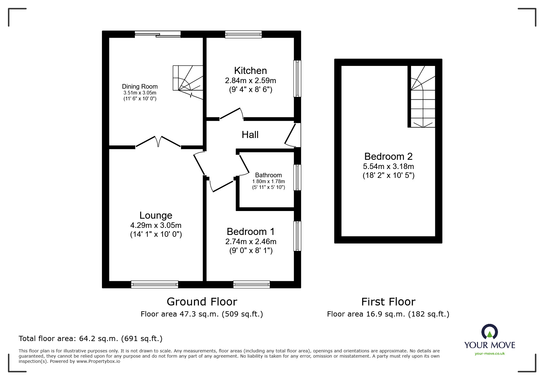 Floorplan of 2 bedroom Semi Detached House for sale, Clanway Street, Tunstall, Stoke-on-Trent, Staffordshire, ST6