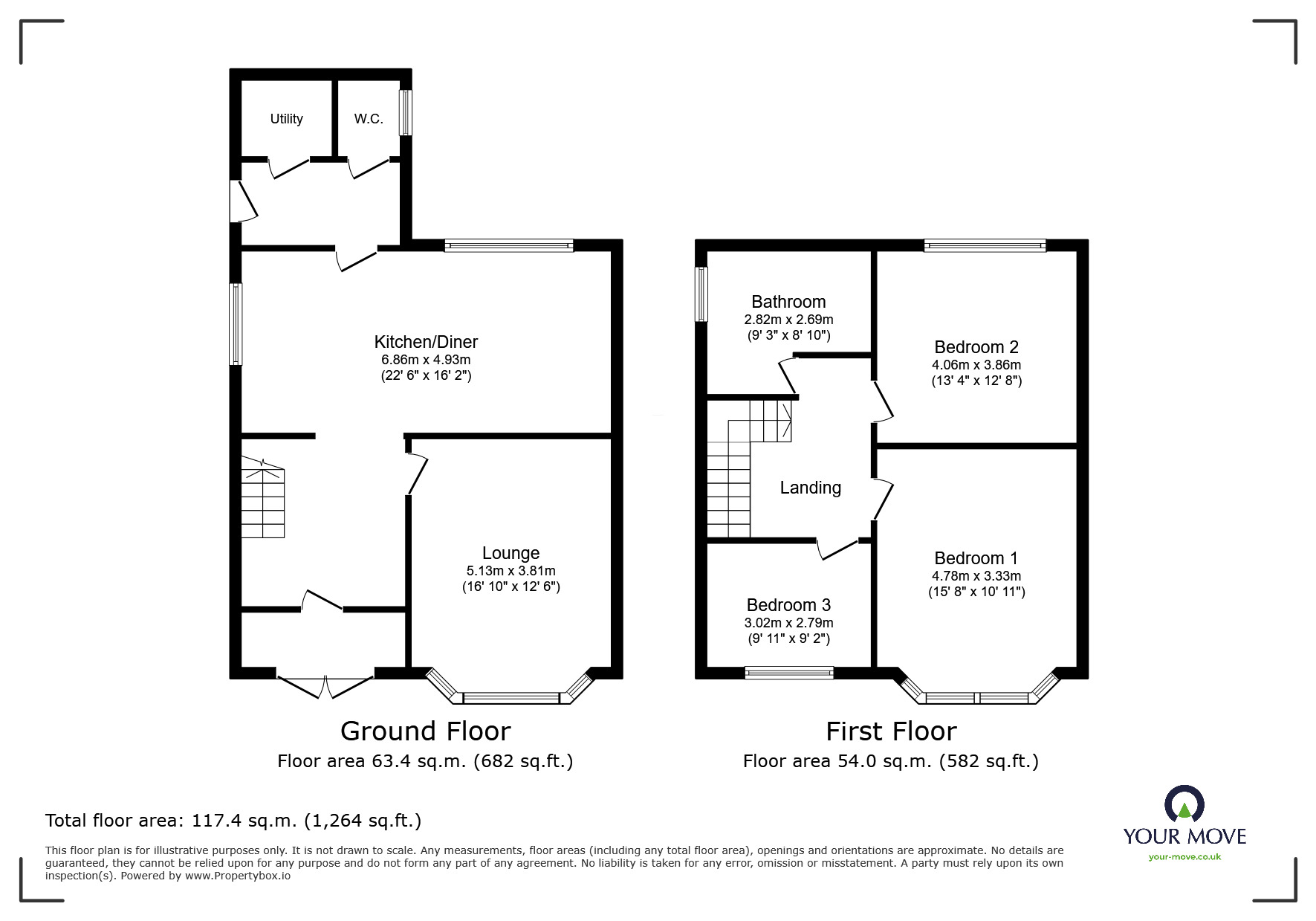 Floorplan of 3 bedroom Semi Detached House for sale, Norman Avenue, Tunstall, Stoke-on-Trent, Staffordshire, ST6