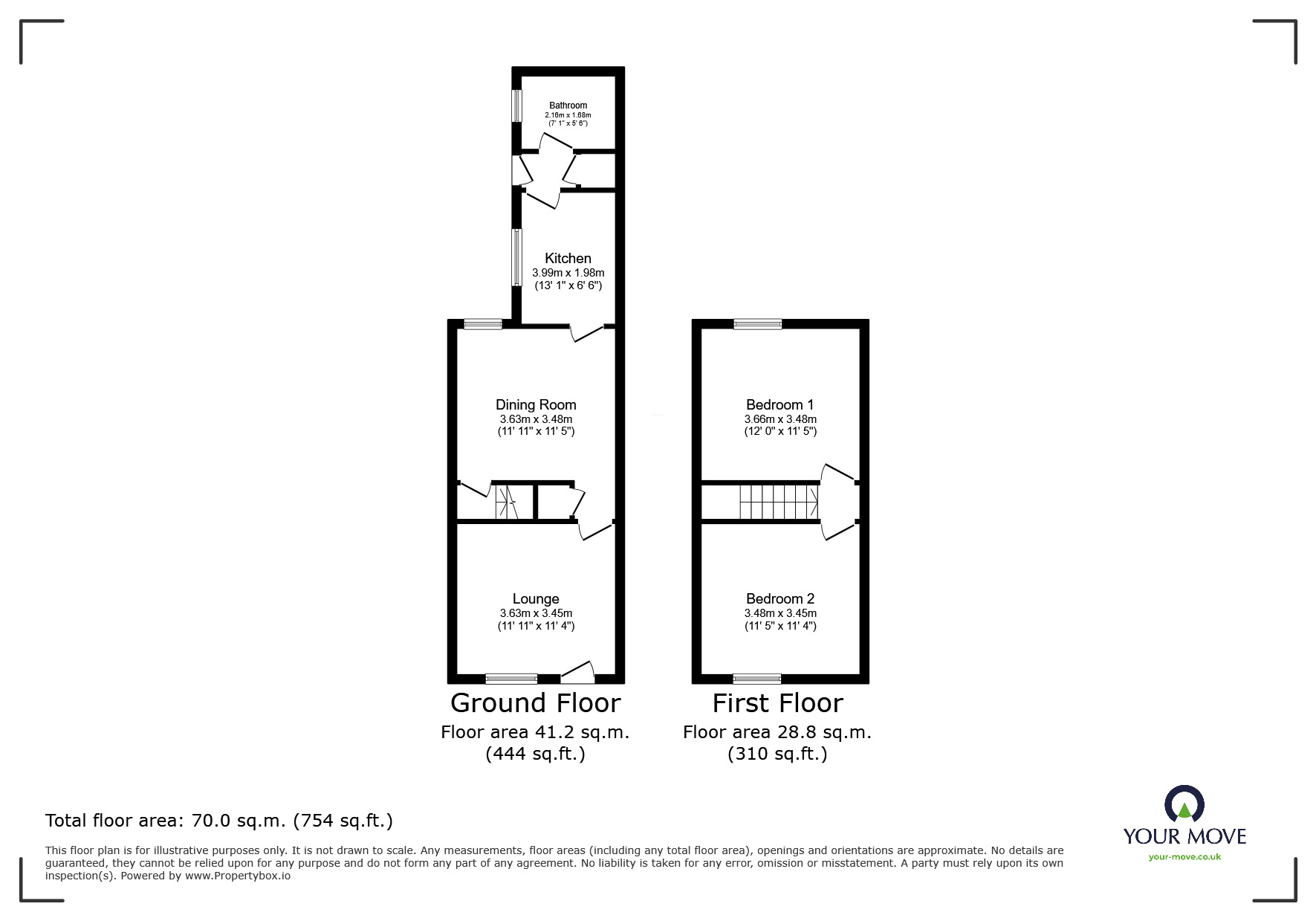 Floorplan of 2 bedroom Mid Terrace House for sale, Scotia Road, Burslem, Stoke-on-Trent, Staffordshire, ST6