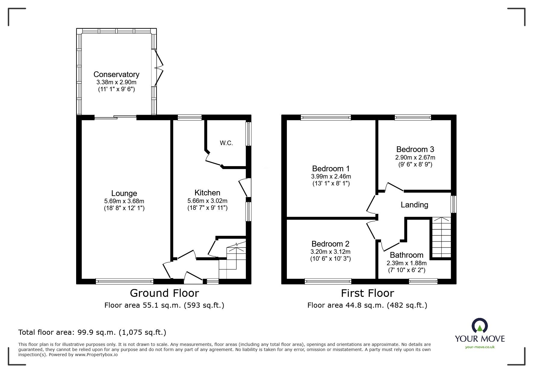 Floorplan of 3 bedroom Semi Detached House for sale, Brieryhurst Road, Kidsgrove, Staffordshire, ST7