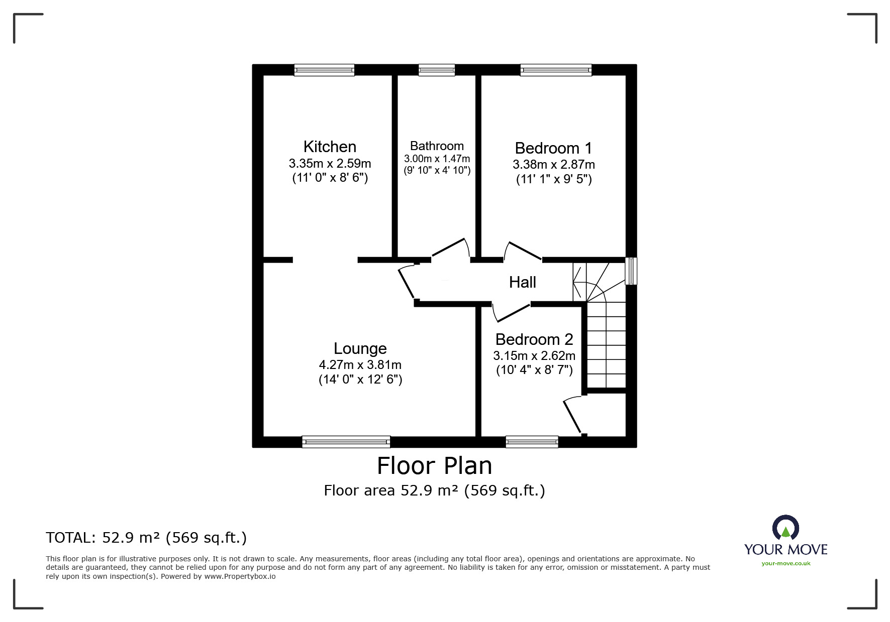 Floorplan of 2 bedroom  Flat for sale, Newford Crescent, Milton, Stoke-on-Trent, Staffordshire, ST2