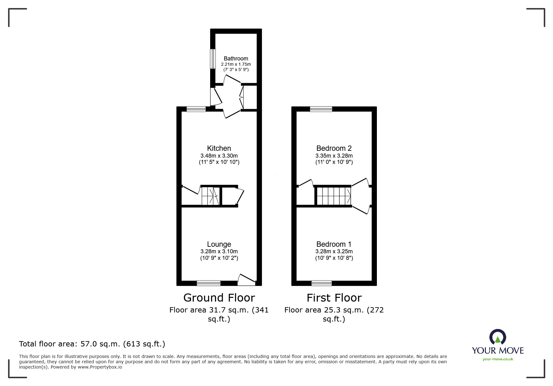 Floorplan of 2 bedroom Mid Terrace House for sale, Wade Street, Burslem, Stoke-on-Trent, Staffordshire, ST6