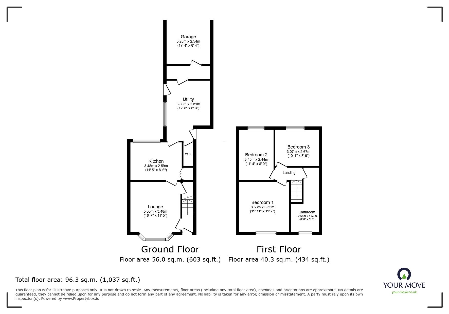 Floorplan of 3 bedroom Mid Terrace House for sale, Richards Avenue, Tunstall, Stoke-on-Trent, Staffordshire, ST6