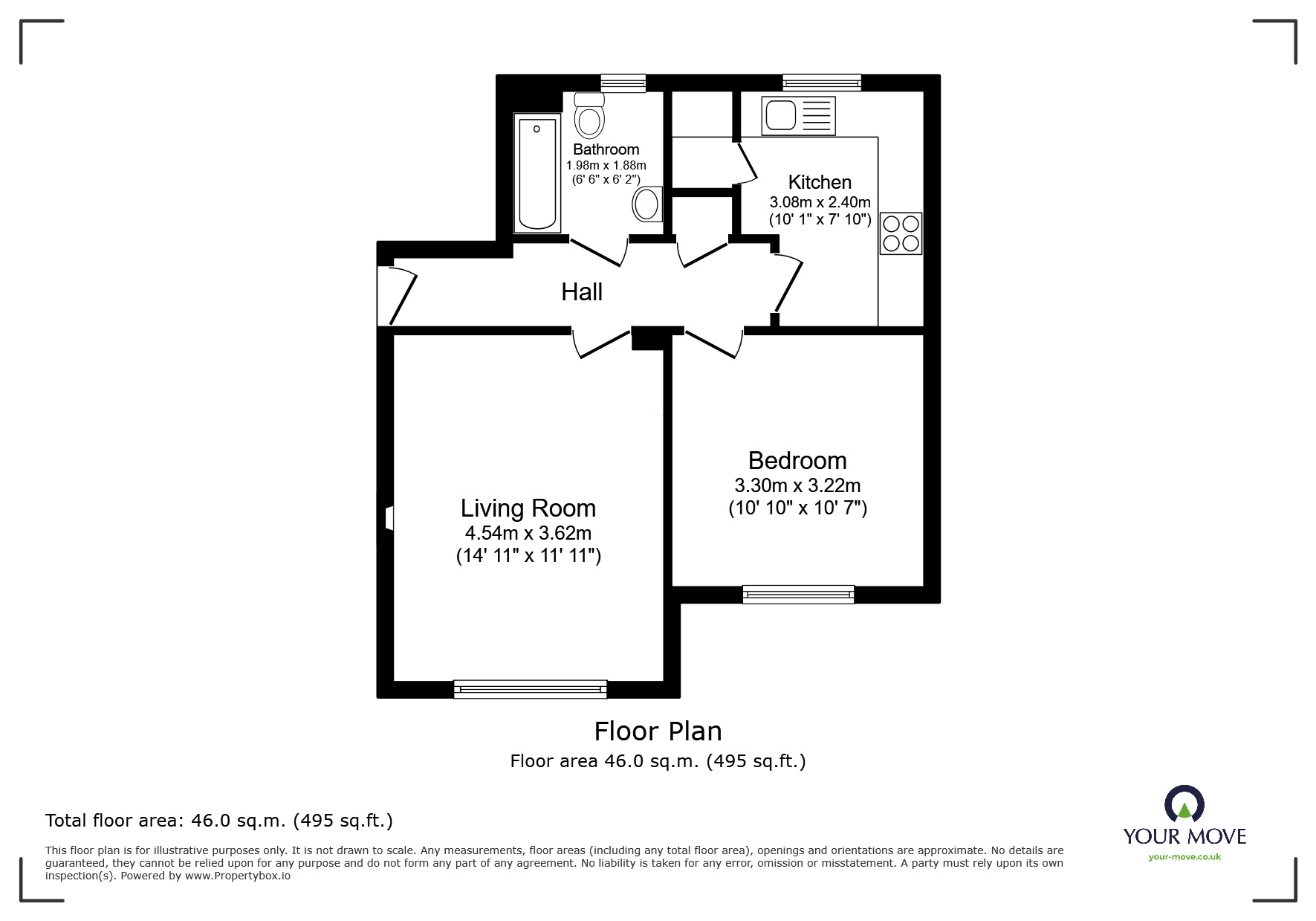 Floorplan of 1 bedroom  Flat for sale, Lily Drive, Norton Heights, Stoke-on-Trent, Staffordshire, ST6