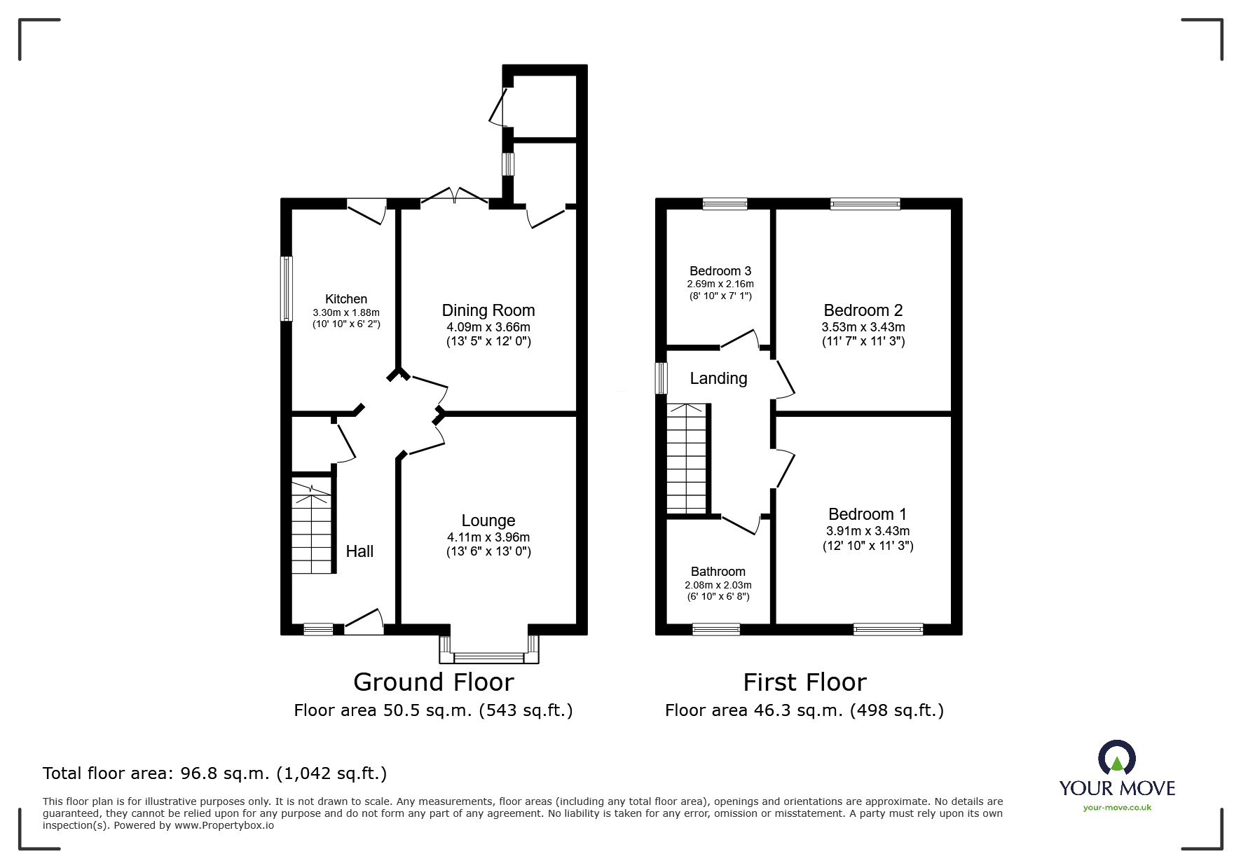 Floorplan of 3 bedroom Semi Detached House for sale, Wesley Avenue, Alsager, Cheshire, ST7