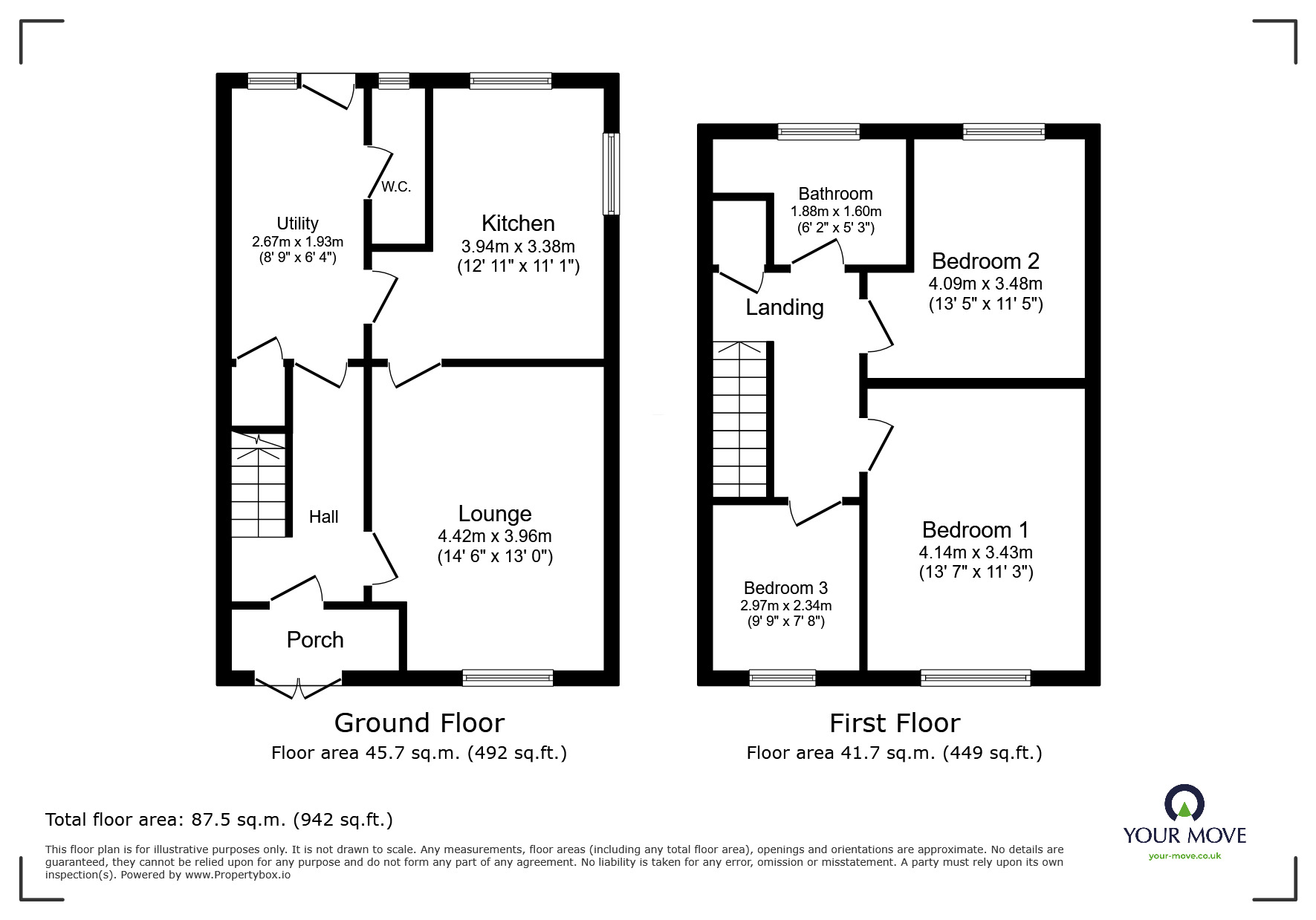 Floorplan of 3 bedroom Semi Detached House for sale, Biddulph Road, Fegg Hayes, Stoke-on-Trent, Staffordshire, ST6