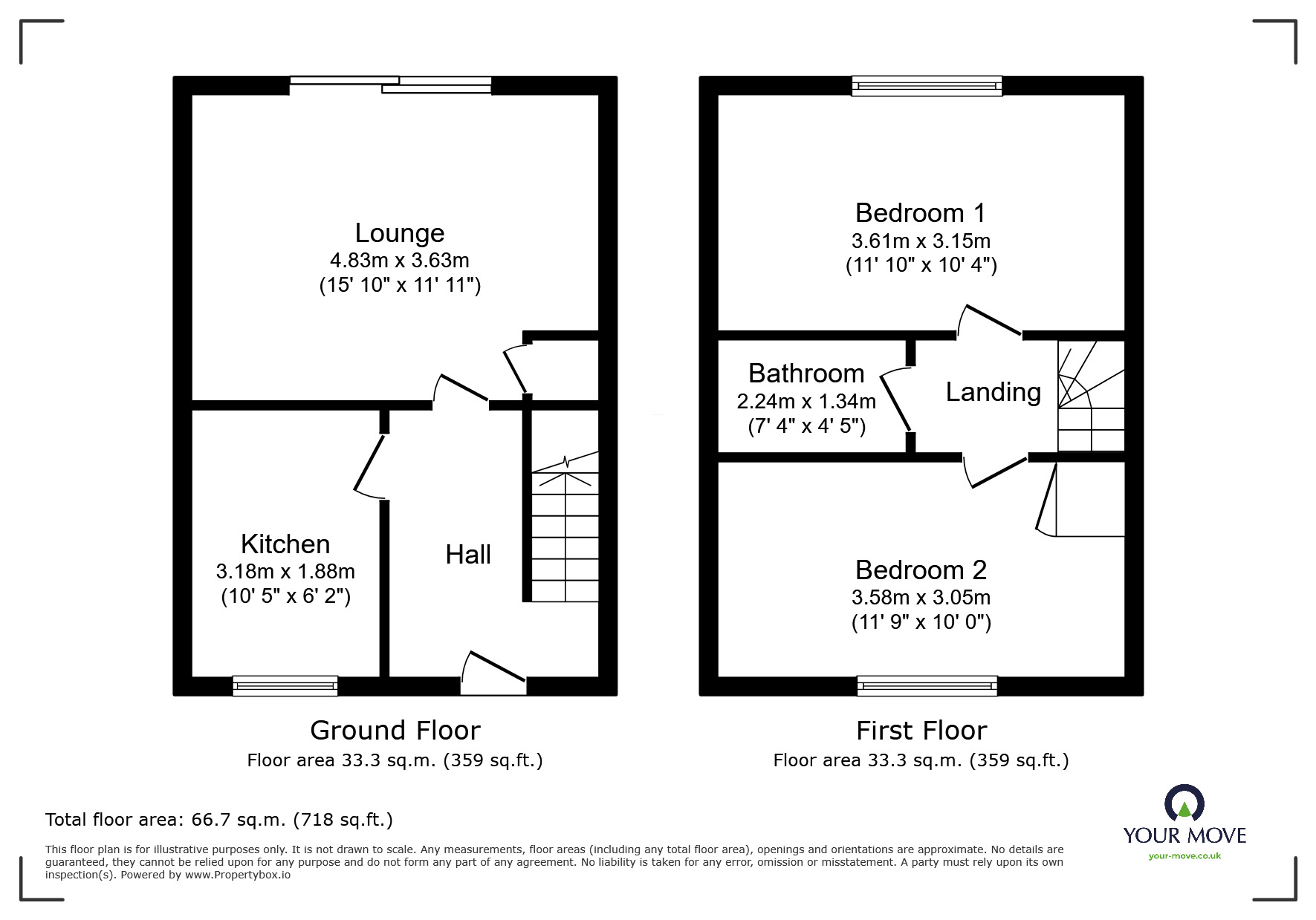 Floorplan of 2 bedroom Mid Terrace House for sale, Gallimore Close, Burslem, Stoke-on-Trent, Staffordshire, ST6