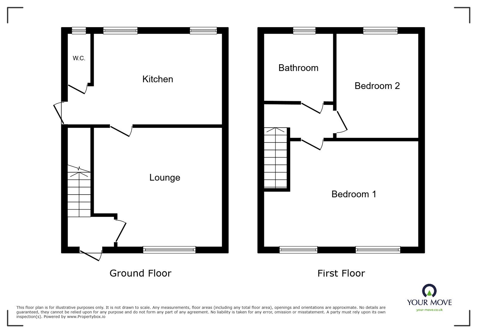 Floorplan of 2 bedroom Semi Detached House to rent, Williamson Avenue, Ball Green, Stoke-on-Trent, Staffordshire, ST6