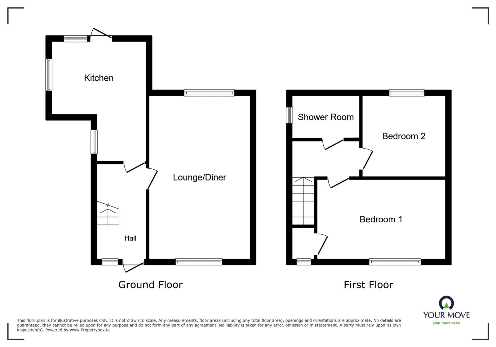 Floorplan of 2 bedroom Semi Detached House for sale, Curzon Road, Burslem, Stoke-on-Trent, Staffordshire, ST6