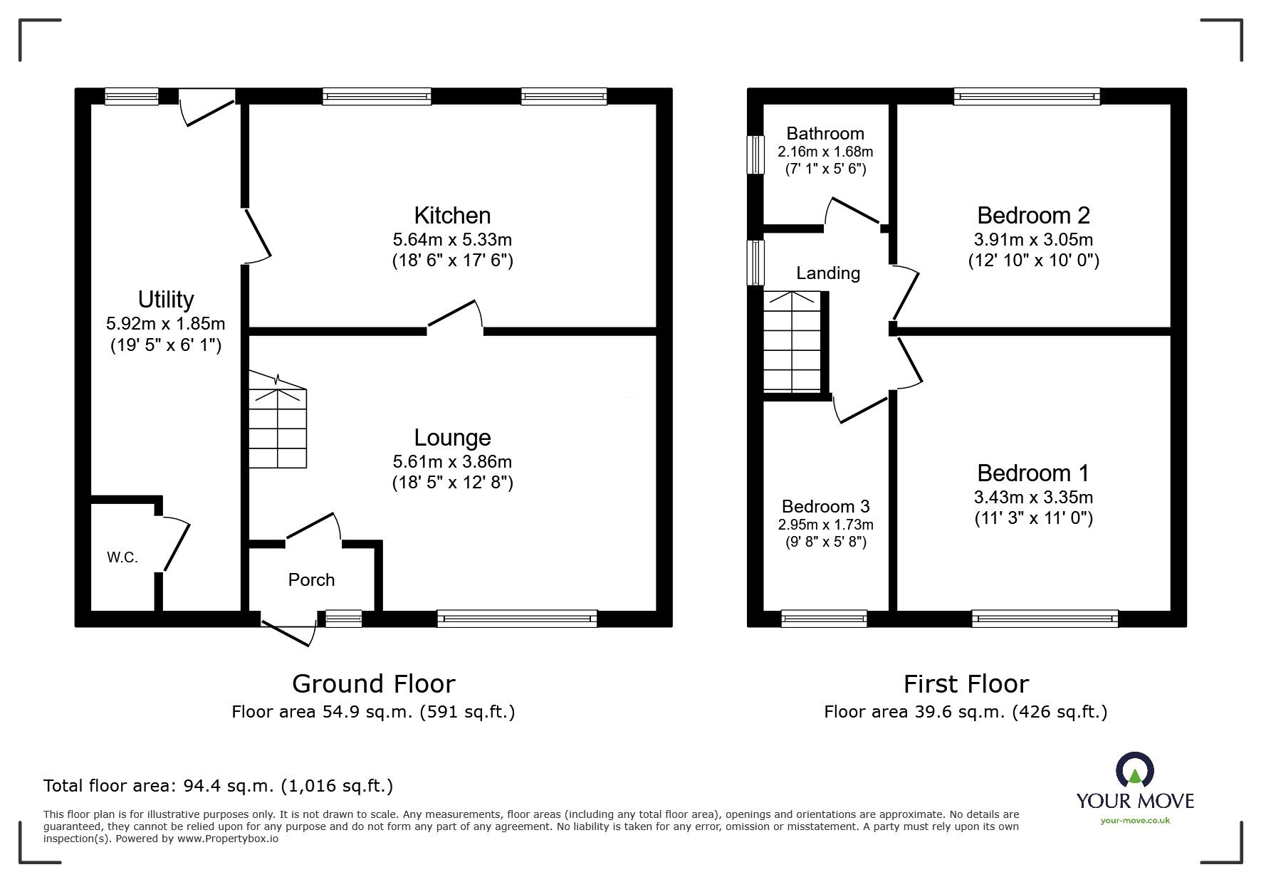 Floorplan of 3 bedroom Semi Detached House for sale, Bishop Road, Chell Heath, Stoke-on-Trent, Staffordshire, ST6