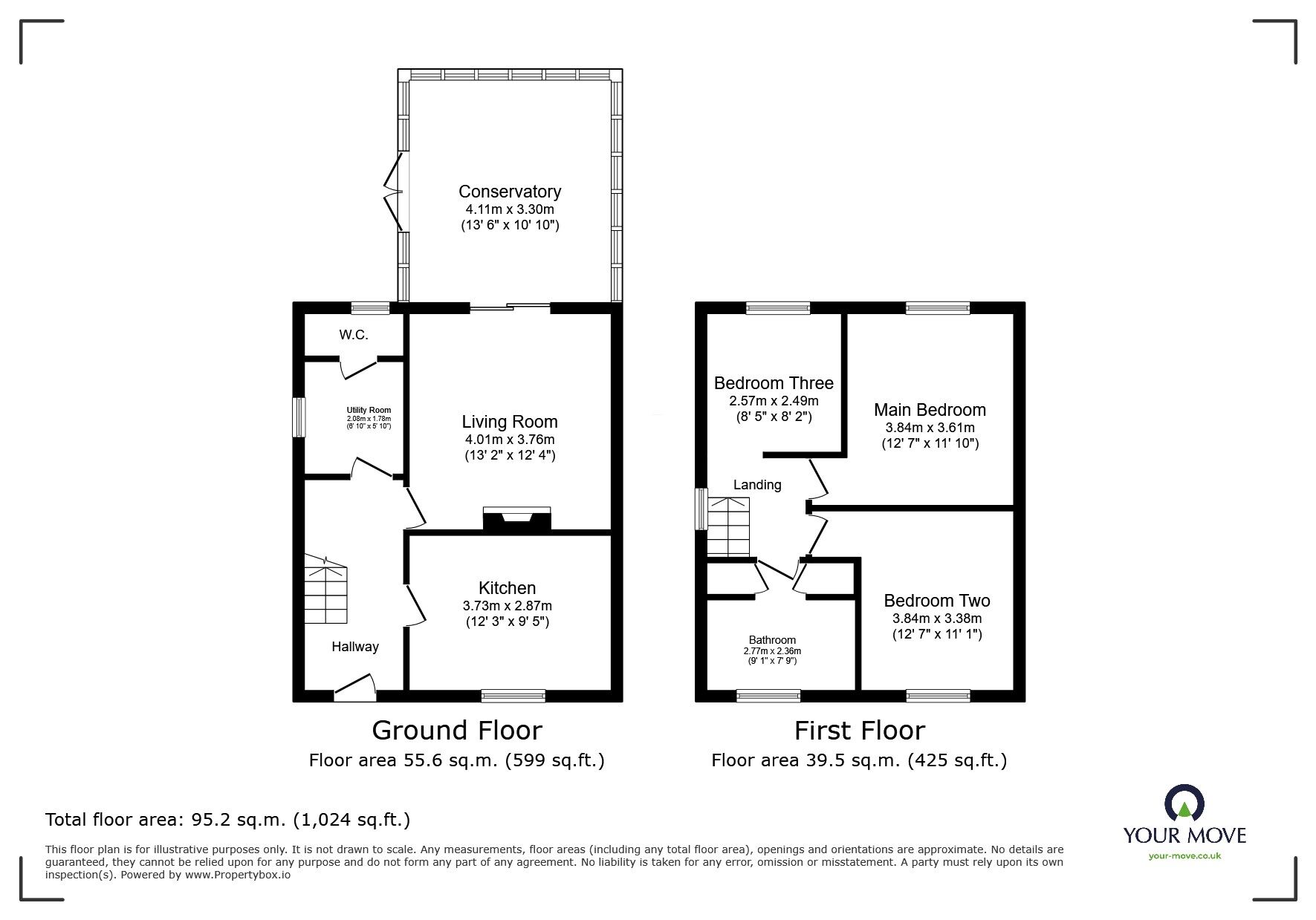 Floorplan of 3 bedroom Semi Detached House for sale, Houldsworth Drive, Fegg Hayes, Stoke-on-Trent, Staffordshire, ST6