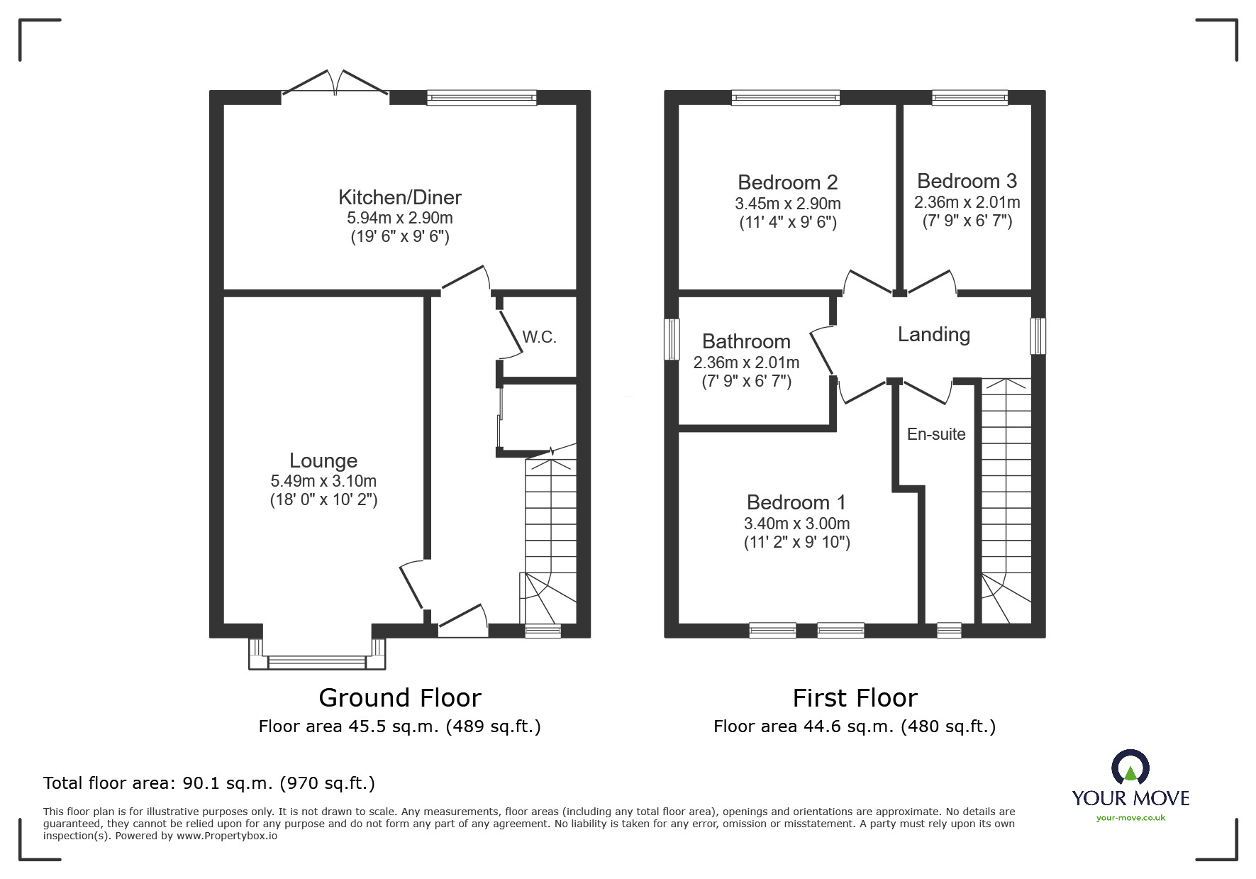 Floorplan of 3 bedroom Detached House for sale, Ladybower Grove, Brindley Village, Stoke-on-Trent, Staffordshire, ST6