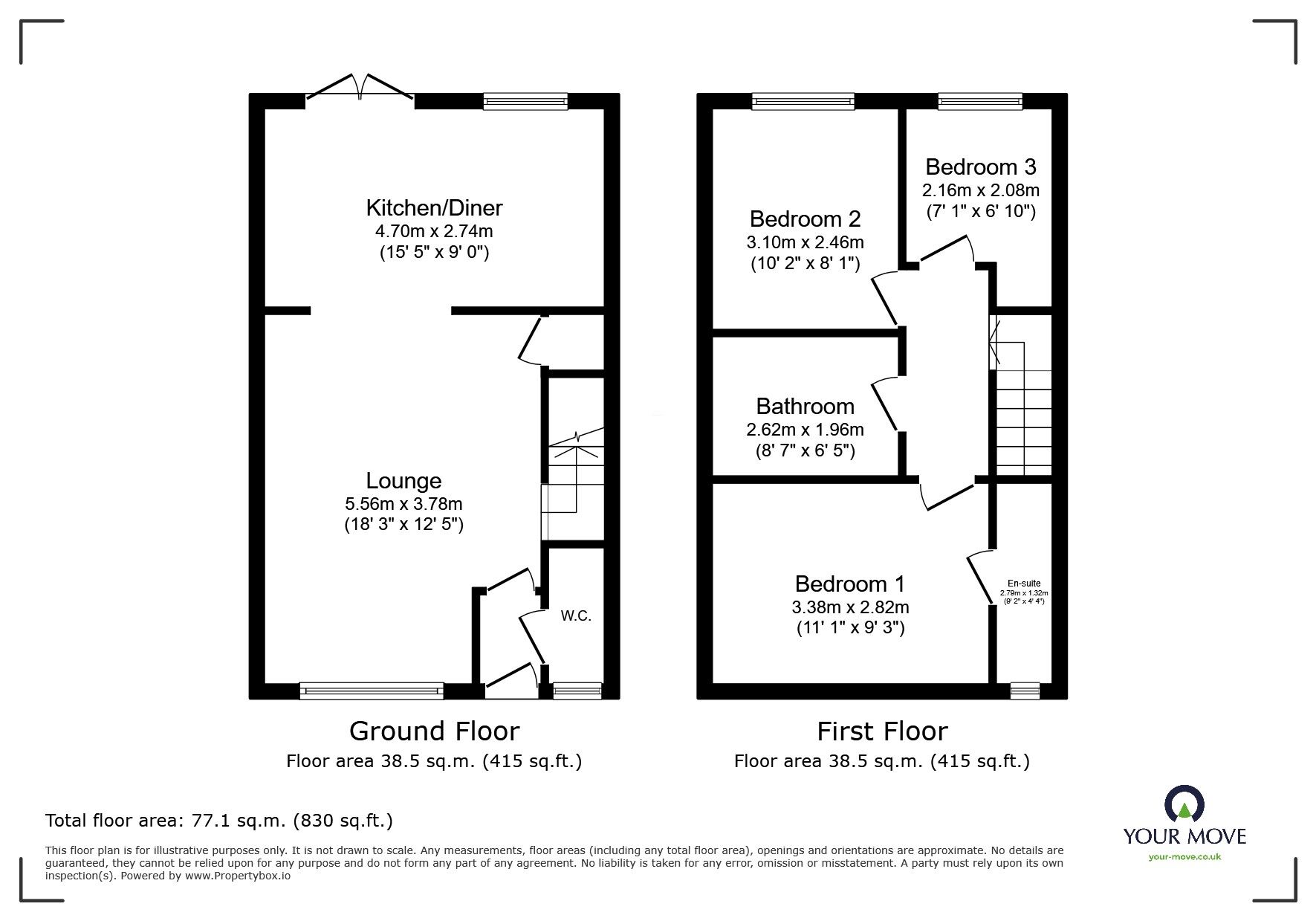 Floorplan of 3 bedroom Mid Terrace House for sale, Princess Street, Talke Pits, Staffordshire, ST7