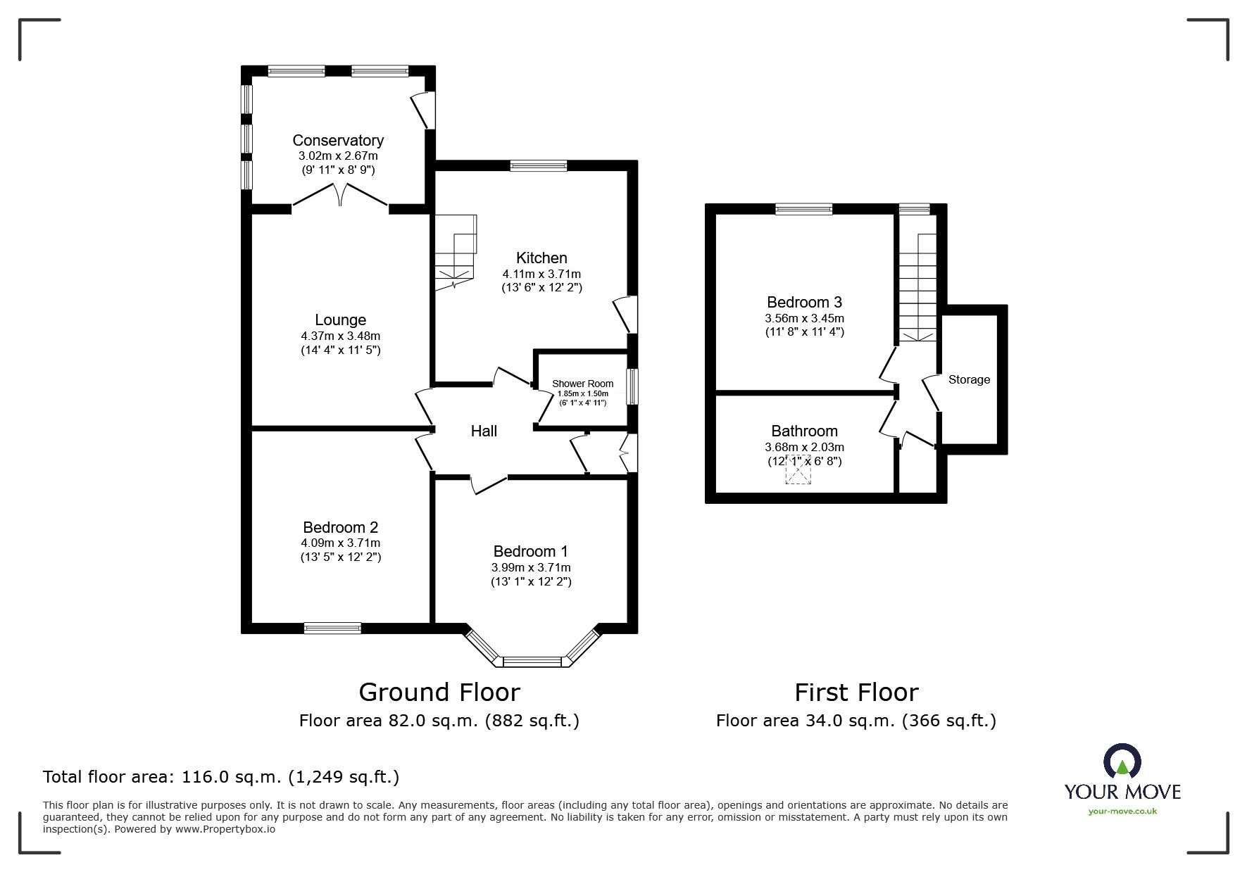 Floorplan of 3 bedroom Semi Detached Bungalow for sale, High Street, Sandyford, Stoke-on-Trent, Staffordshire, ST6
