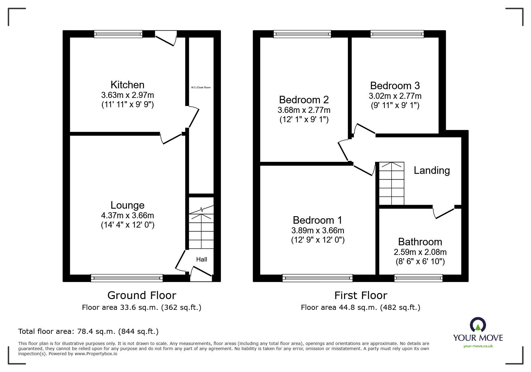 Floorplan of 3 bedroom Mid Terrace House for sale, Greenfield Road, Tunstall, Stoke-on-Trent, Staffordshire, ST6