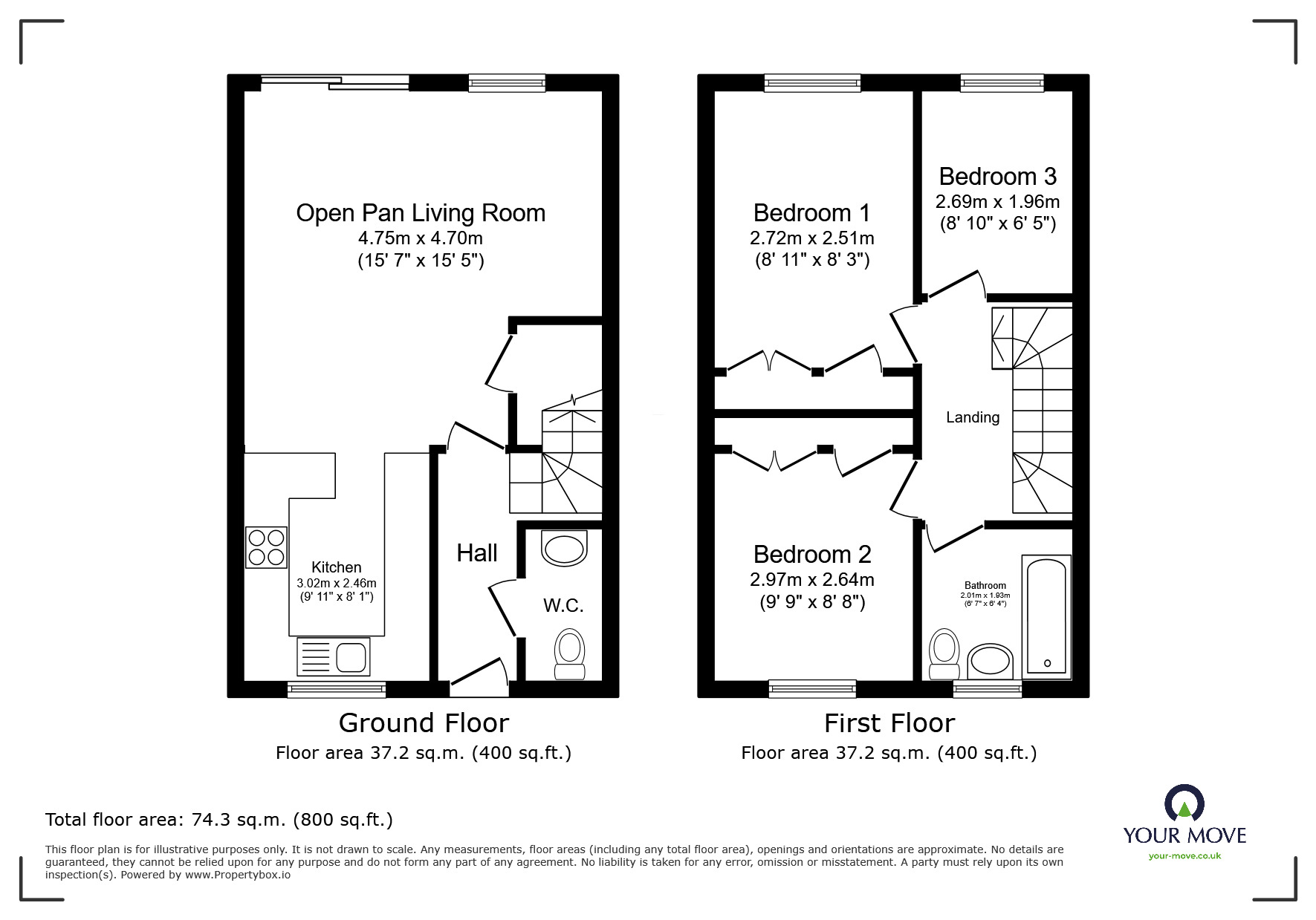 Floorplan of 3 bedroom Semi Detached House for sale, Hatherton Avenue, Brindley Village, Stoke-on-Trent, Staffordshire, ST6