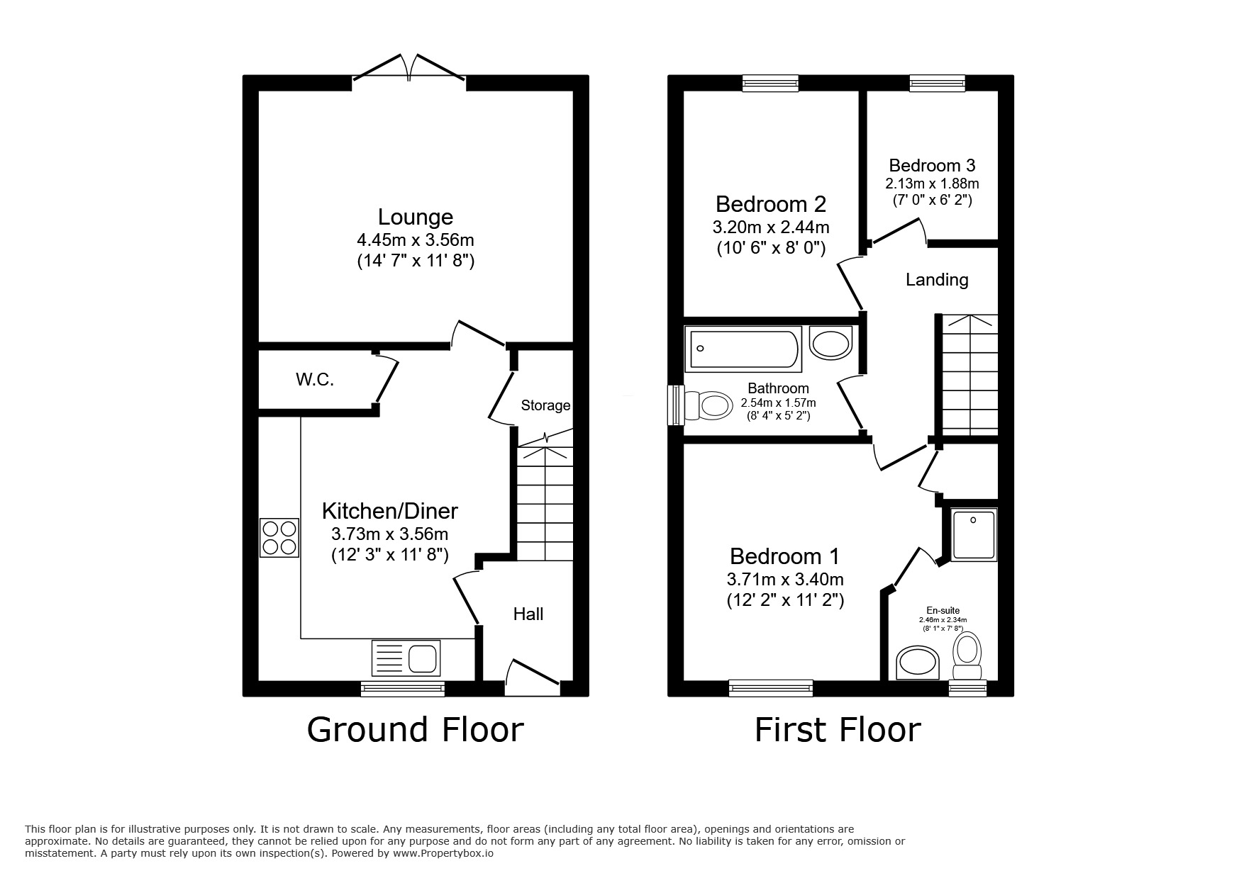 Floorplan of 3 bedroom End Terrace House to rent, Spindle Close, Hollington Grange, Stoke-on-Trent, Staffordshire, ST6