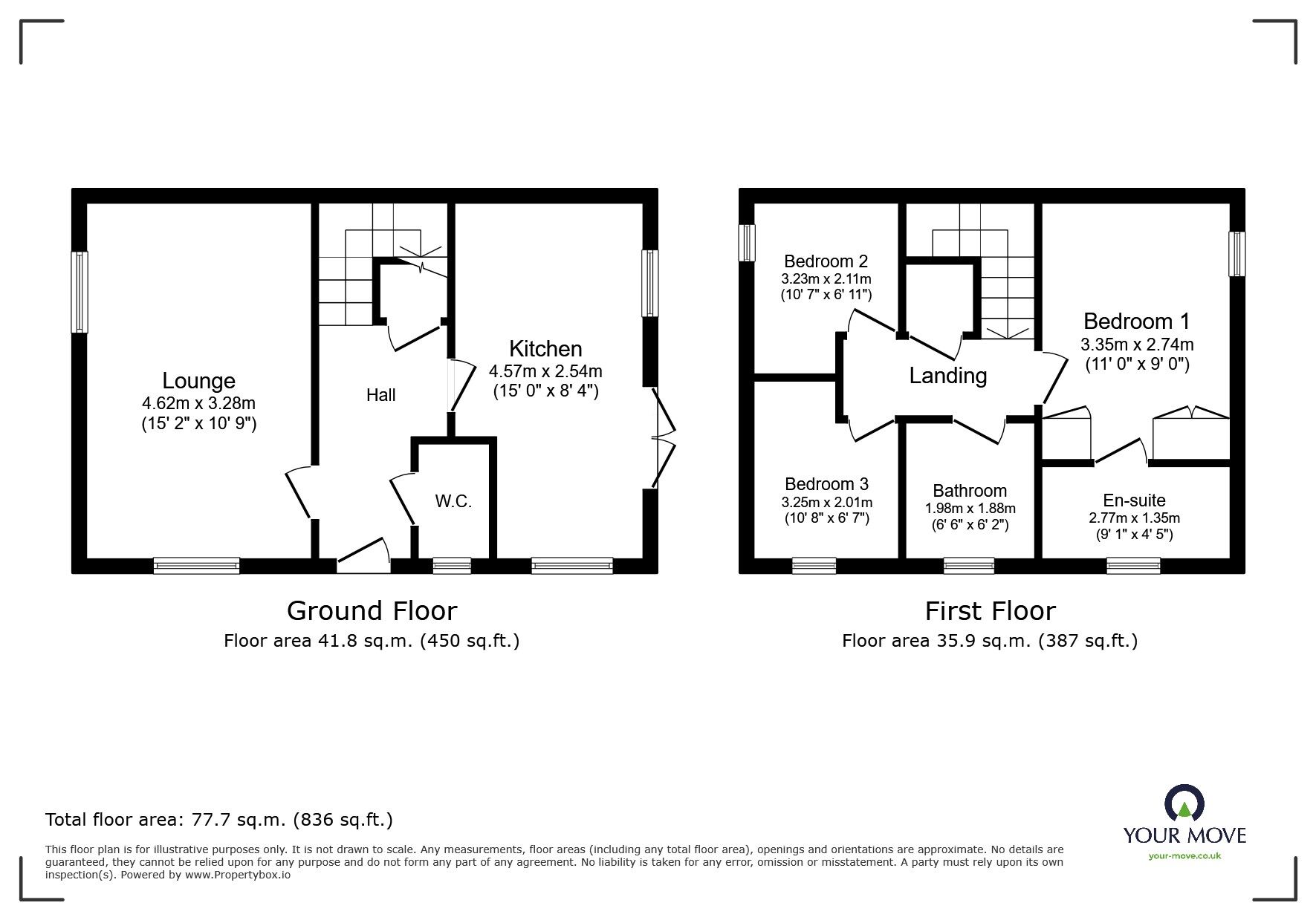 Floorplan of 3 bedroom Semi Detached House for sale, Hatherton Avenue, Brindley Village, Stoke-on-Trent, Staffordshire, ST6