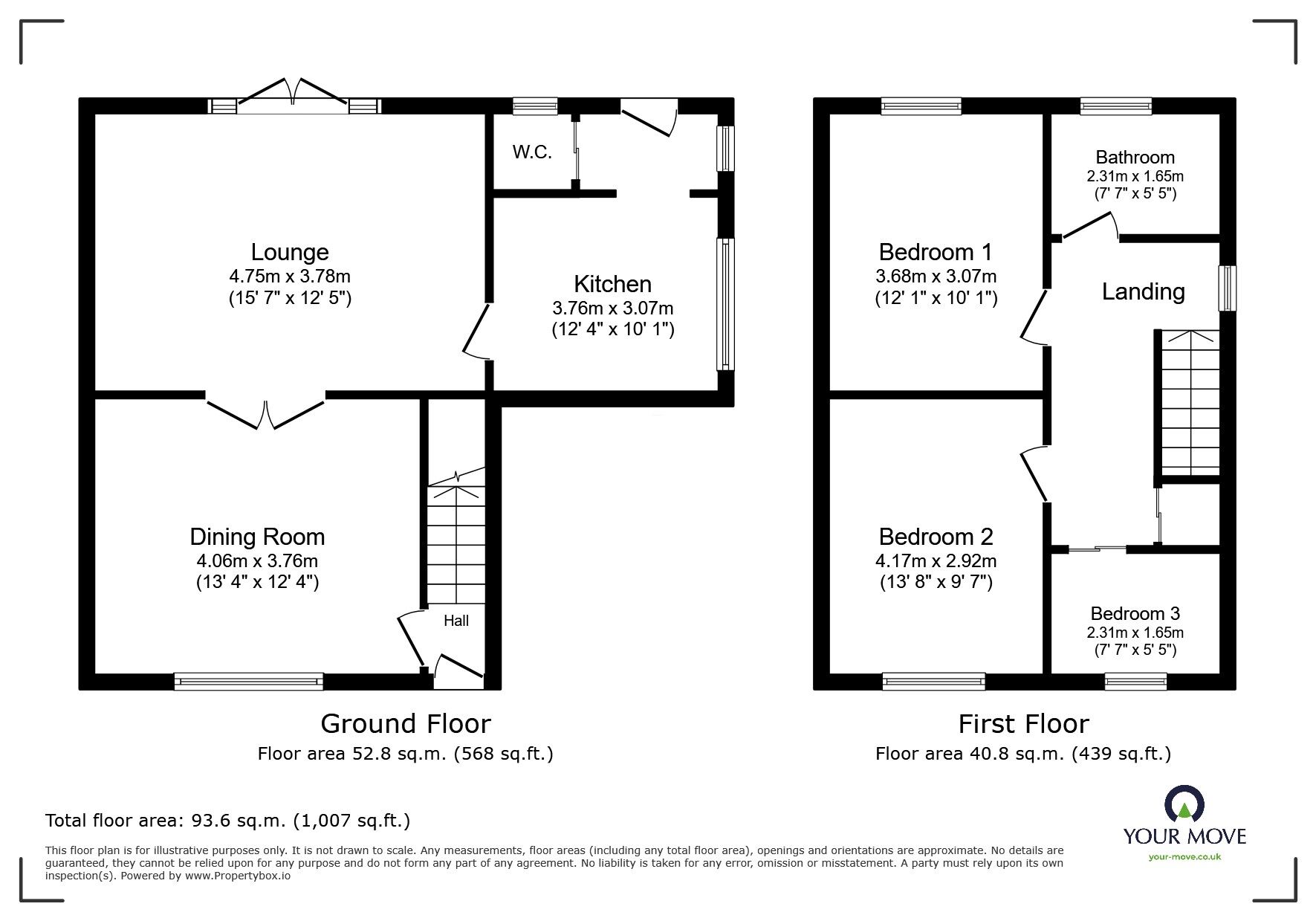 Floorplan of 3 bedroom Semi Detached House for sale, Dency Grove, Burslem, Stoke-on-Trent, Staffordshire, ST6