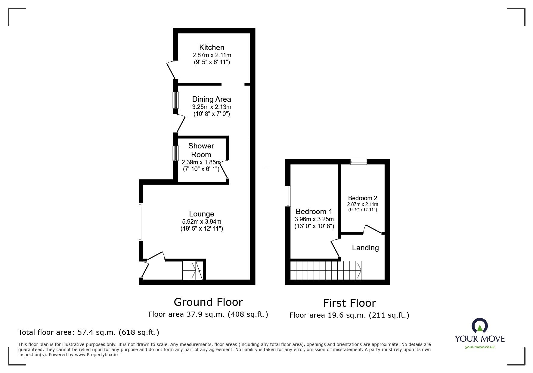 Floorplan of 2 bedroom Mid Terrace House for sale, Hall Street, Burslem, Stoke-on-Trent, Staffordshire, ST6