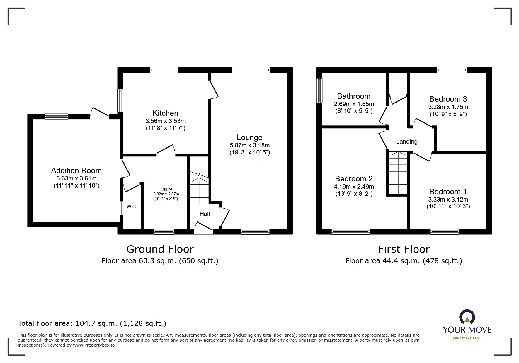 Floorplan of 3 bedroom Semi Detached House for sale, Charnock Place, Fegg Hayes, Stoke-on-Trent, Staffordshire, ST6