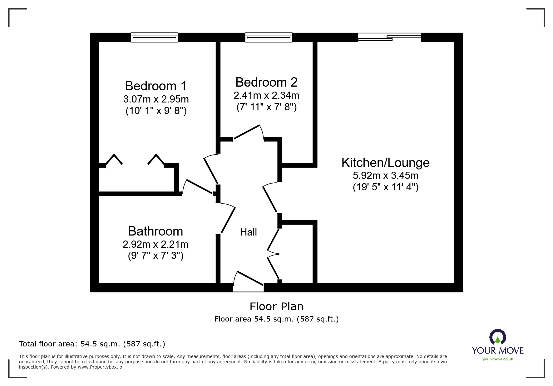 Floorplan of 2 bedroom Flat for sale, Federation Road, Stoke-on-Trent, Staffordshire, ST6